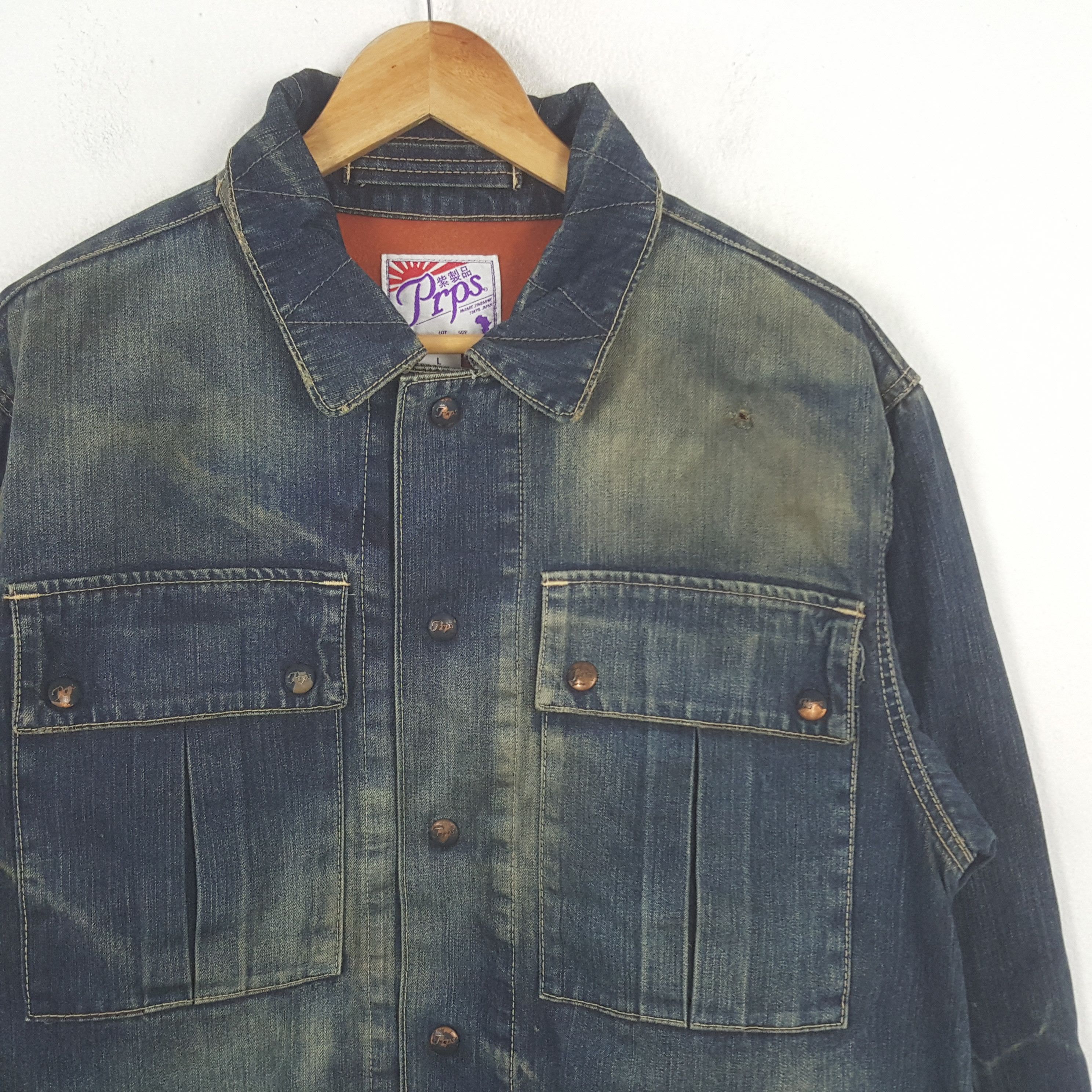 Prps Vintage Prps Japanese Brand Rare Denim Jacket RR15 Size US M / EU 48-50 / 2 - 2 Thumbnail