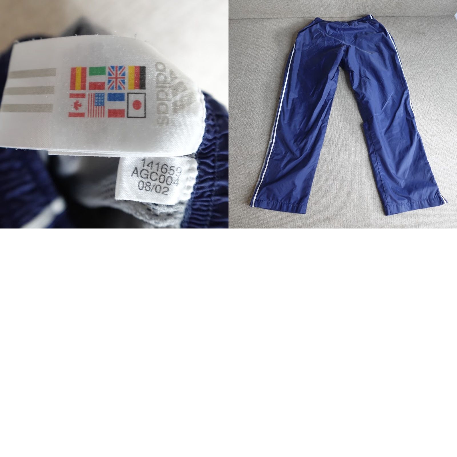 Adidas VINTAGE adidas Pants Medium Blue Nylon Lined Y2K 2002 Drawstring Mens Track Pants Straight Size US 31 - 8 Thumbnail
