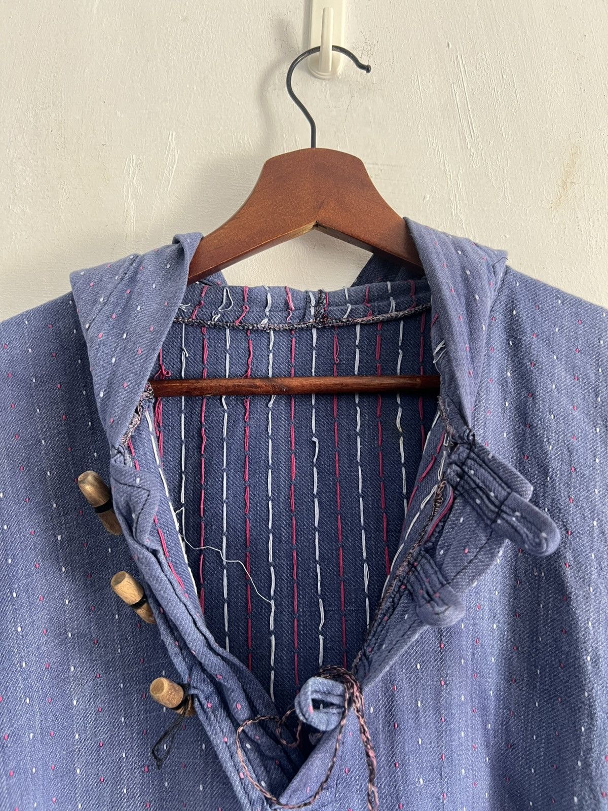 Japanese Brand Denim Boro Sashiko Indigo Vintage Japan Hoodie Size US XXL / EU 58 / 5 - 15 Thumbnail