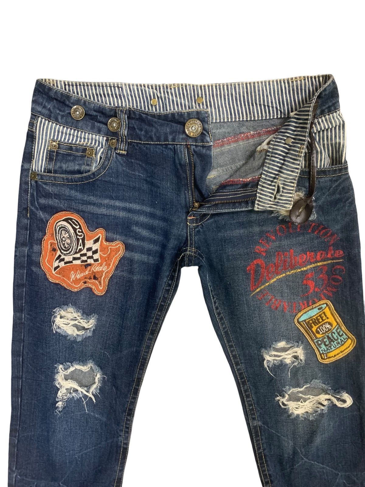 If Six Was Nine × Japanese Brand × Le Grande Bleu (L.G.B.) Vintage Japanese Original Jeans Distress Short Jeans Size US 31 - 3 Thumbnail