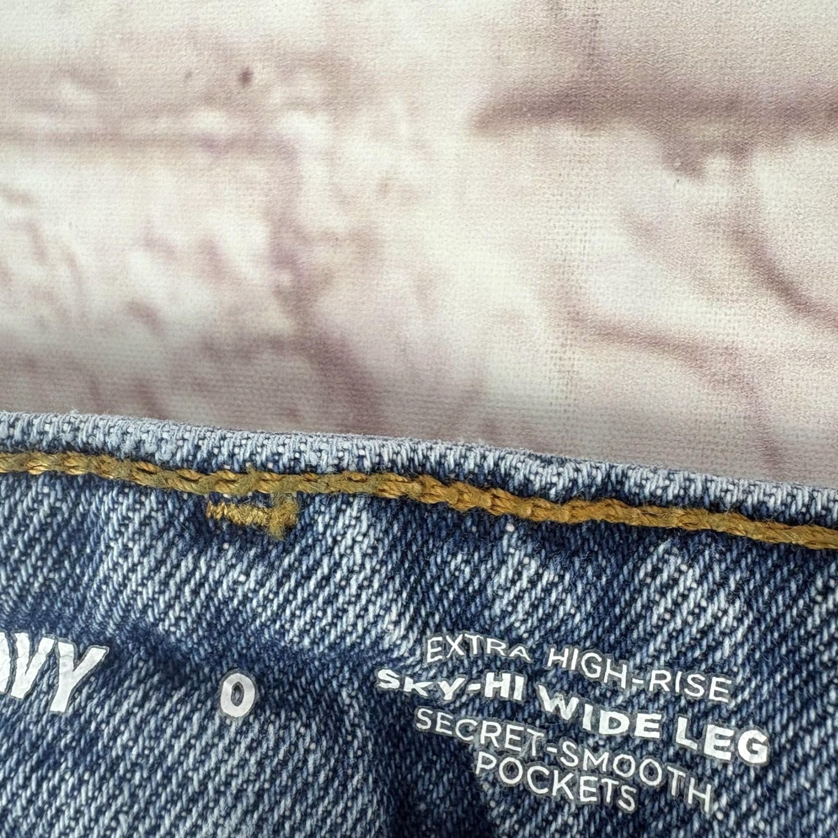 Old Navy VINTAGE Old Navy Sky Hi Wide Leg Jeans Womens 0 Blue High Rise Distressed 25x29 Size 25" / US 0 / IT 36 - 7 Thumbnail