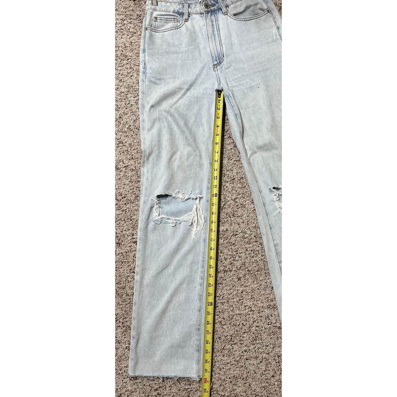 WeWoreWhat We Wore What Light Wash Distressed Straight Leg Jeans Y2K 26 Size 26" / US 2 / IT 38 - 3 Thumbnail