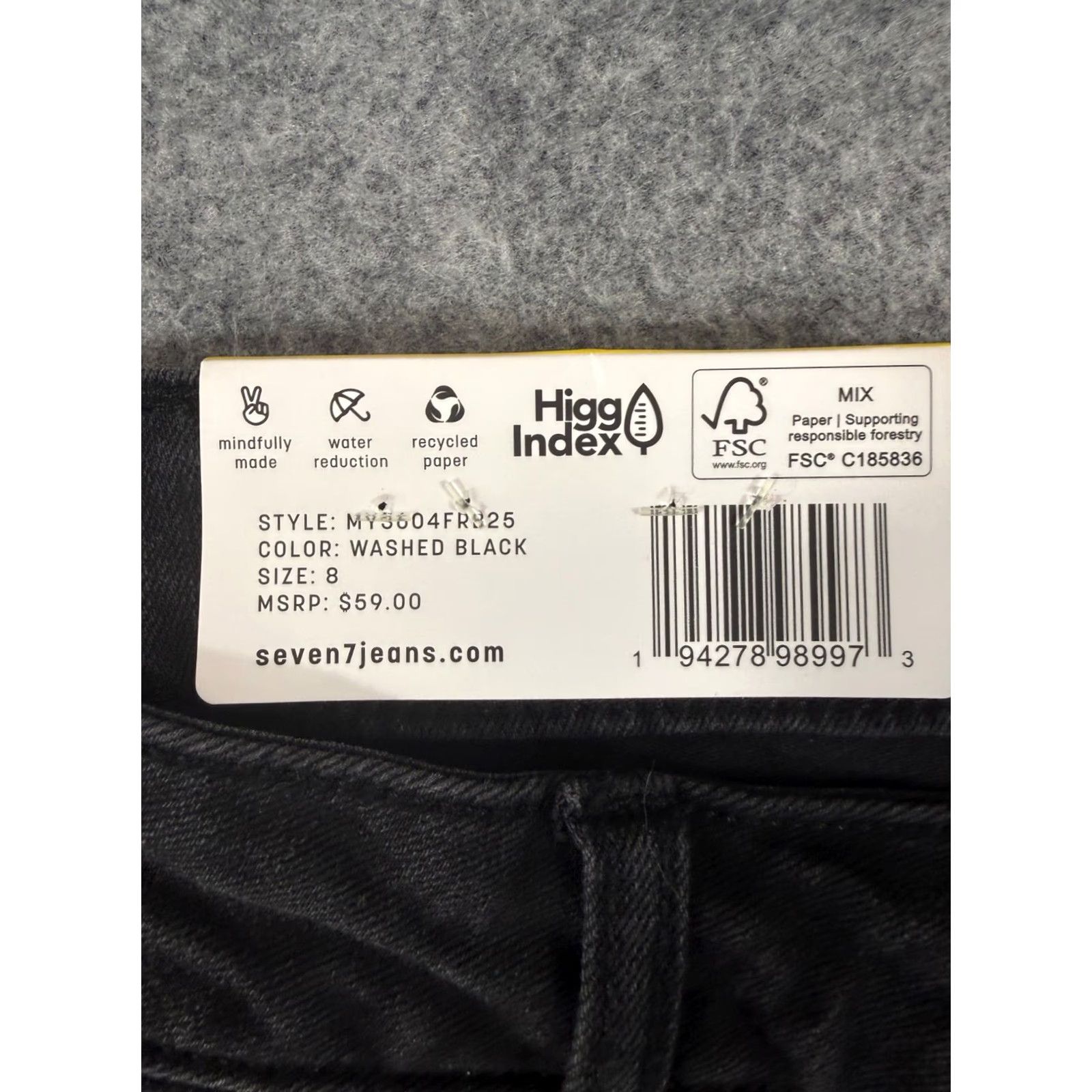 Vintage Seven7 Bermuda Shorts Womens 8 Washed Black Relaxed Fit Mid Rise Frayed Hem Pockets NWT Size 30" / US 8 / IT 44 - 7 Thumbnail