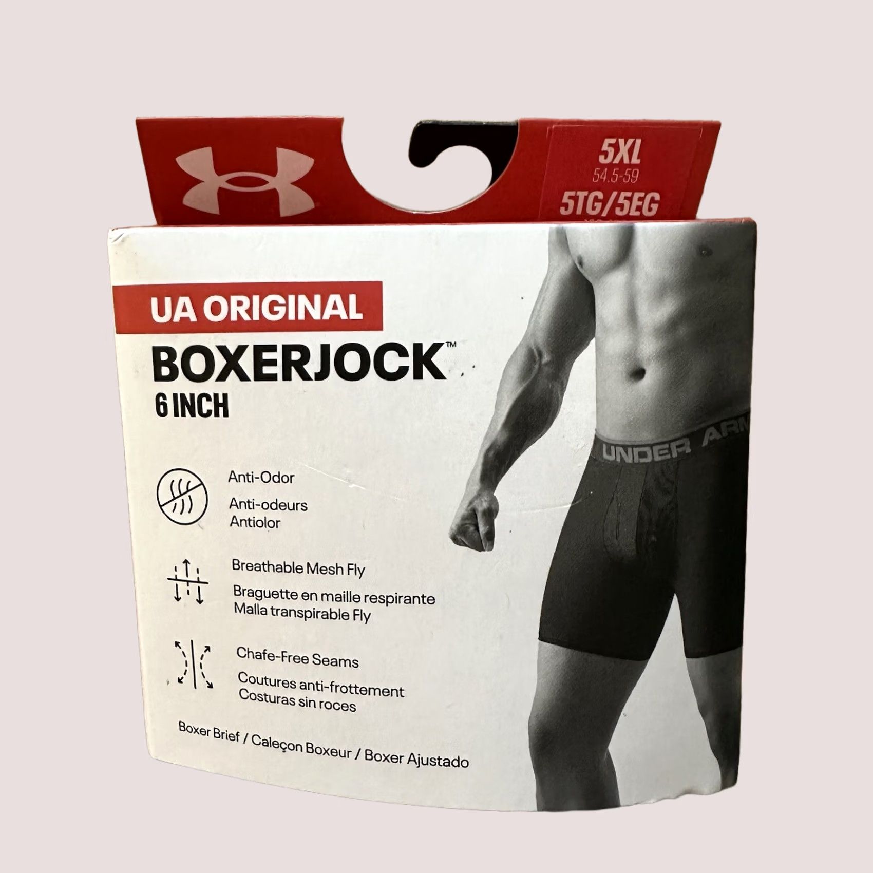 Under Armour Under Armour Boxerjock 6” Boxer Brief Mens 5XL Grey Boxer Briefs / 5XL / Under Armour / Mens / Grey / 90% Polyester/10% Elastane Size 48R - 1 Thumbnail