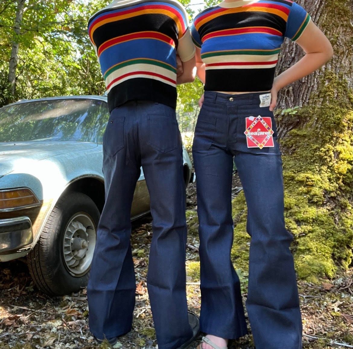 32x36 Seafarer NOS Vintage Bellbottom Jeans Shrinks to 31x35