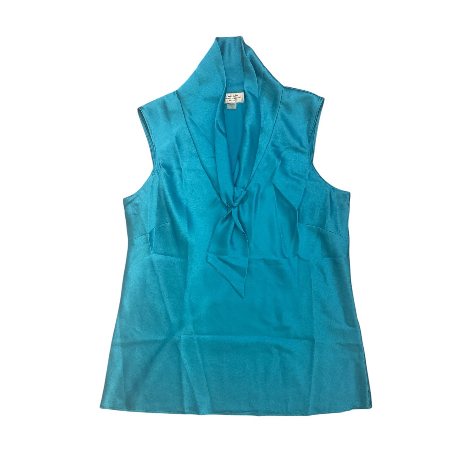 Elie Tahari TAHARI Womens Separate Blue Tie-Neck Sleeveless Blouse PS Size S / US 4 / IT 40 - 6 Thumbnail