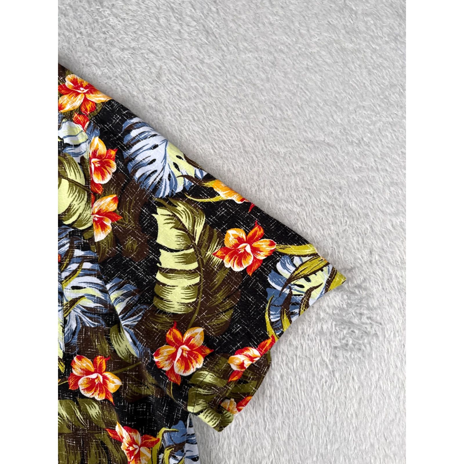 George George Button-Up Shirt Mens 2XL Green Floral Palm Leaf Print Hawaiian Rayon Size US XXL / EU 58 / 5 - 2 Thumbnail