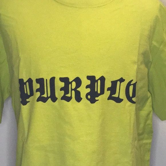 Purple Brand NWT PURPLE BRAND Logo T-Shirt in Bright Green Cotton (sz XL) Size US XL / EU 56 / 4 - 2 Thumbnail