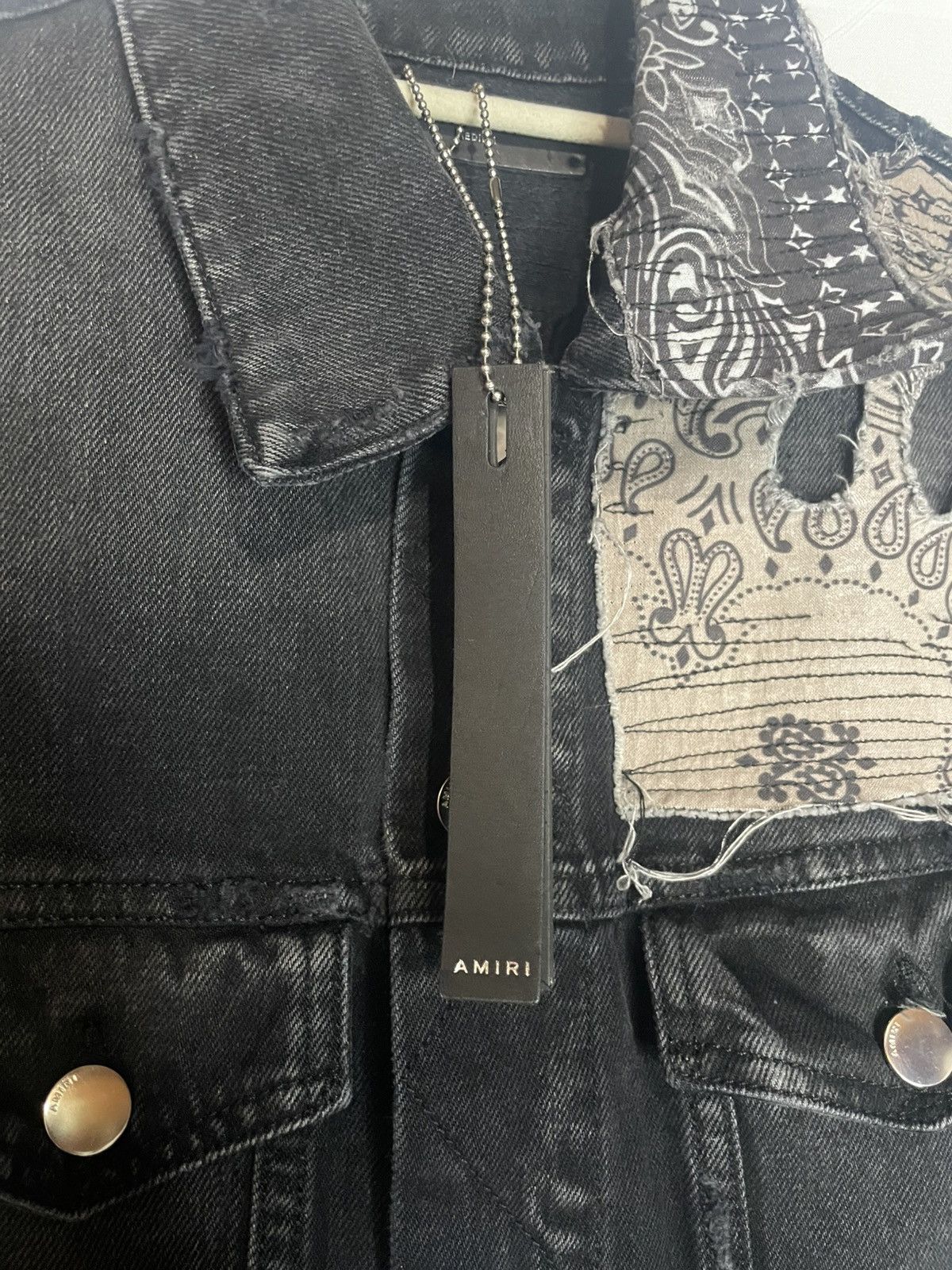 Amiri 2022 Bandana Patch Work Denim Button Up Trucker Jacket Size US M / EU 48-50 / 2 - 4 Thumbnail