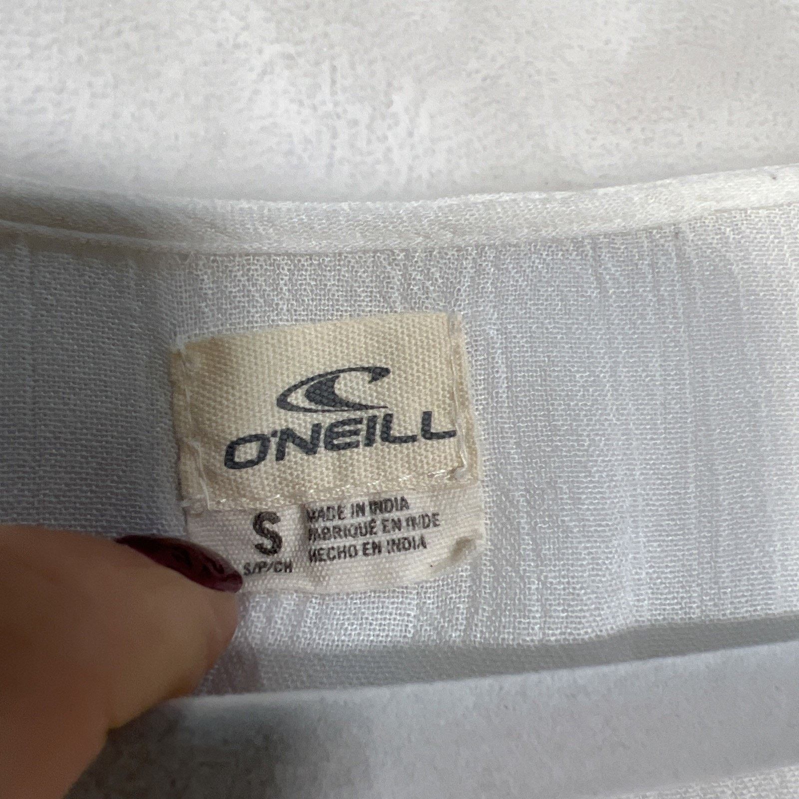 O'Neill Oneill Women’s Boho Peasant Top White Shirt SIZE Sm Brown Size S / US 4 / IT 40 - 2 Thumbnail