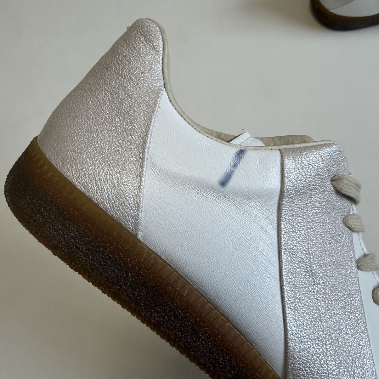 Maison Margiela S/S 10 Silver/White Striped GAT Sneakers Size US 9 / EU 42 - 18 Thumbnail