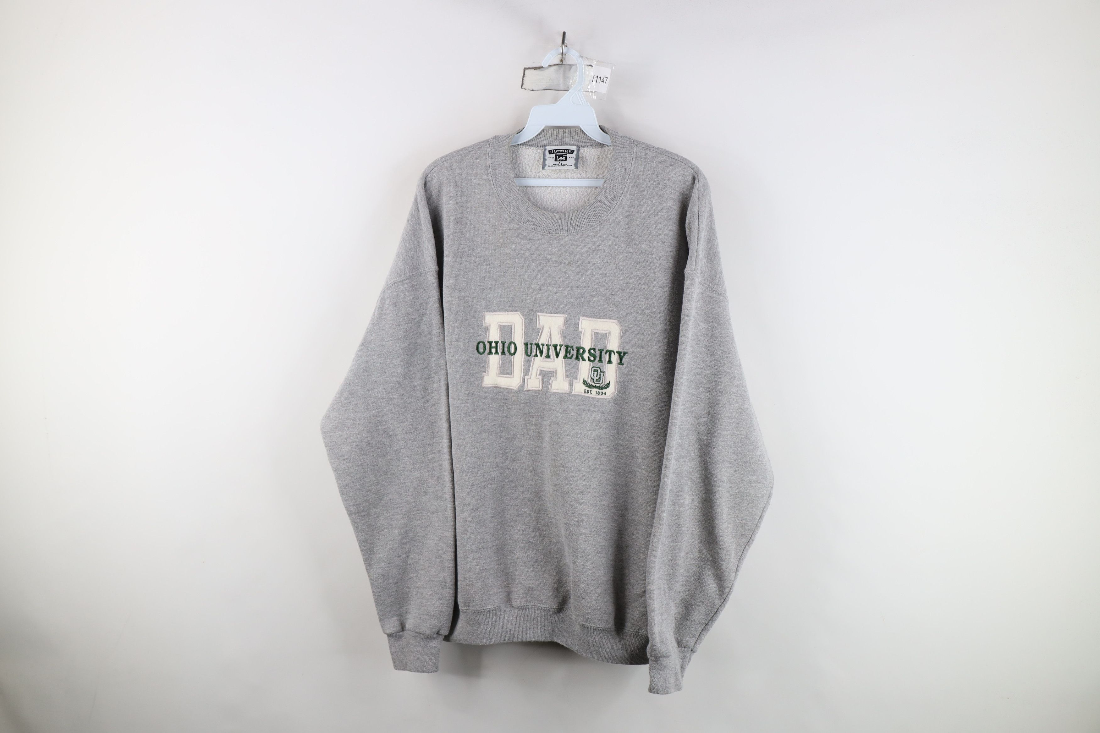 Vintage Vintage 90s Ohio University Dad Crewneck Sweatshirt Gray USA Size US XL / EU 56 / 4 - 1 Thumbnail