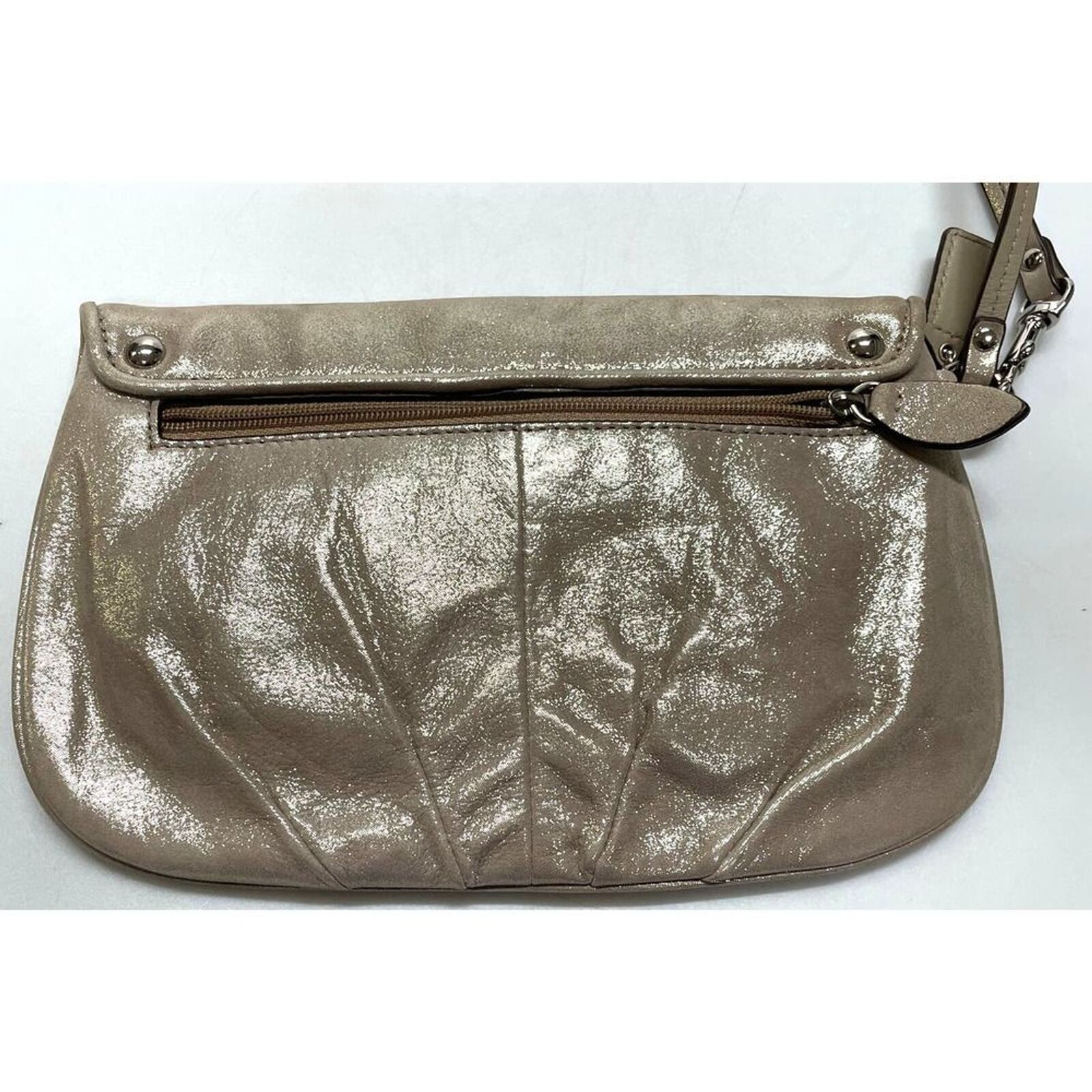 Coach Coach Metallic Soft Leather Flap Clutch Wristlet Purse Size ONE SIZE - 6 Thumbnail