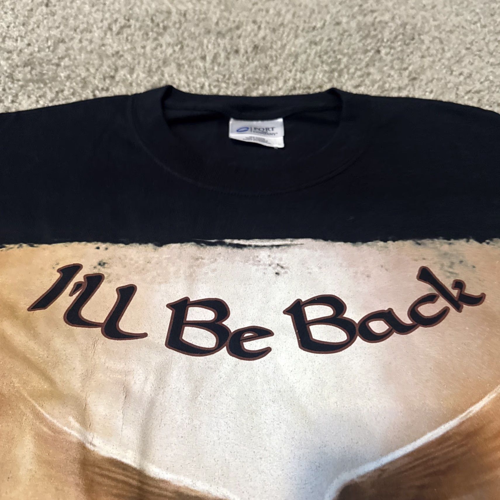 Port & Company VINTAGE I’ll Be Back Demon Angel Warrior Fantasy Video Game Black T-Shirt XL-T Size US XL / EU 56 / 4 - 6 Thumbnail