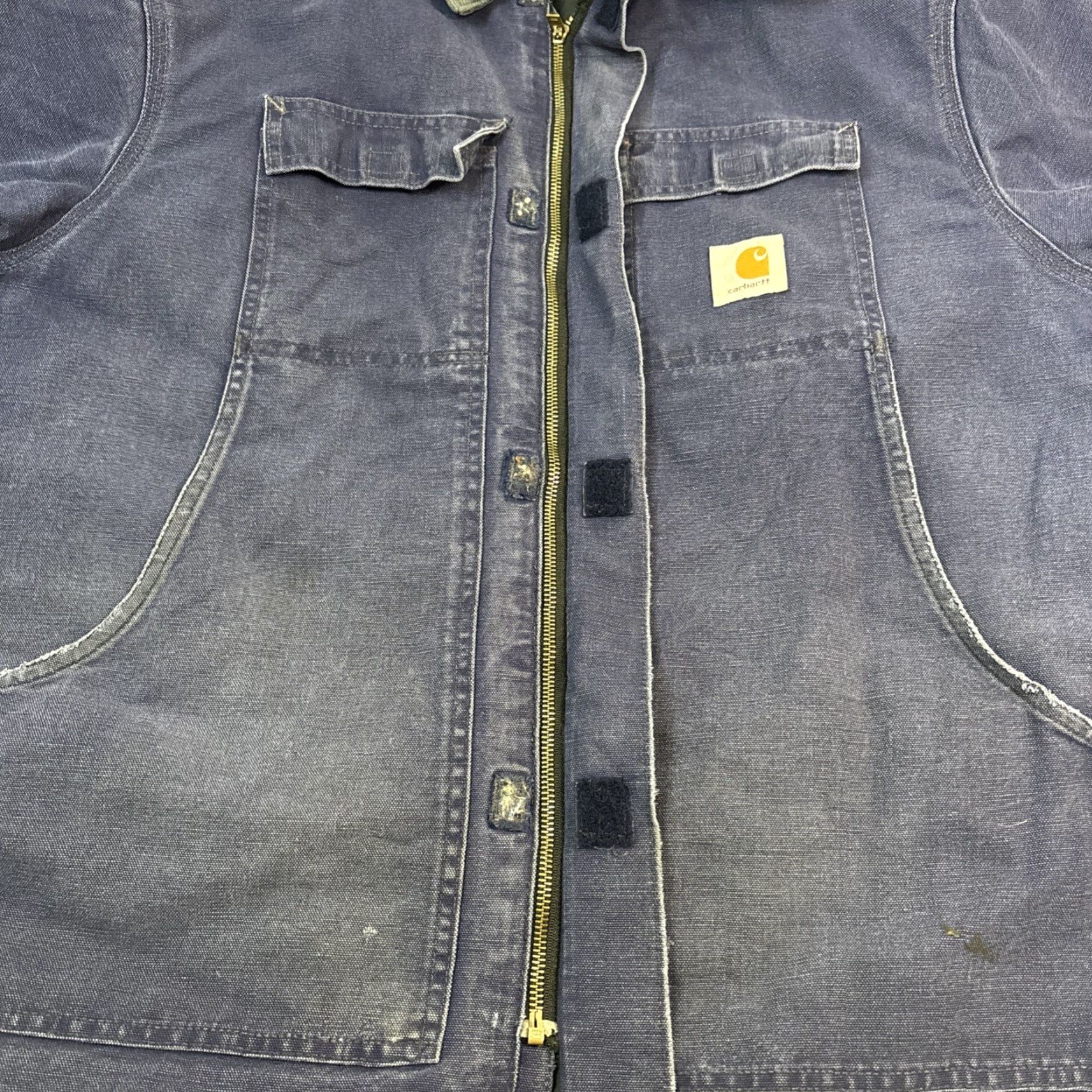 Carhartt VINTAGE Carhartt Union Made Canvas Duck Work Jacket XXL Blue Distressed 90s Classic Outdoor Farm Work Men C26BLU Size US XXL / EU 58 / 5 - 5 Thumbnail