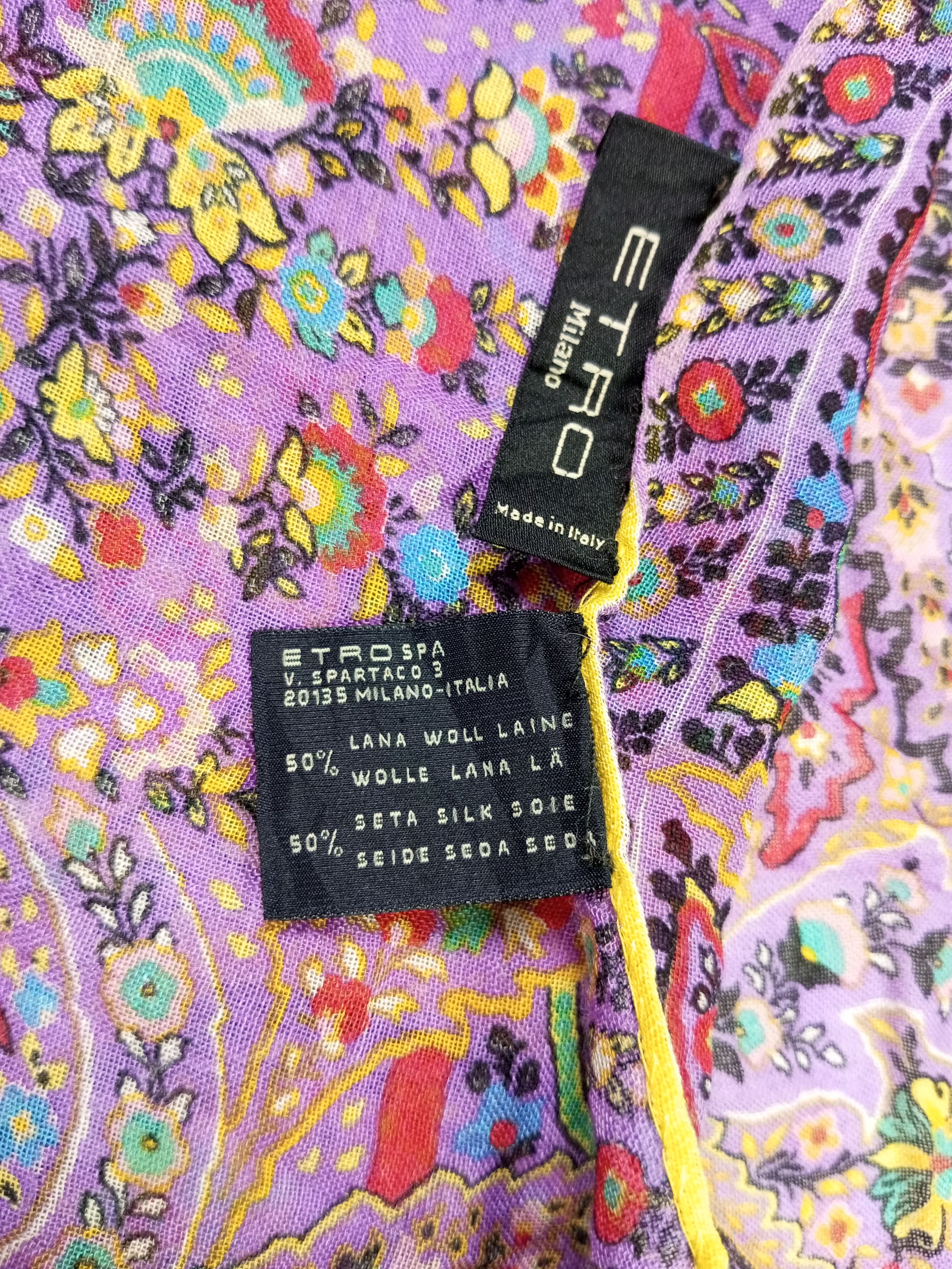Etro × Vintage Etro Milano 50% Woll 50% Silk Scarf Size ONE SIZE - 6 Thumbnail