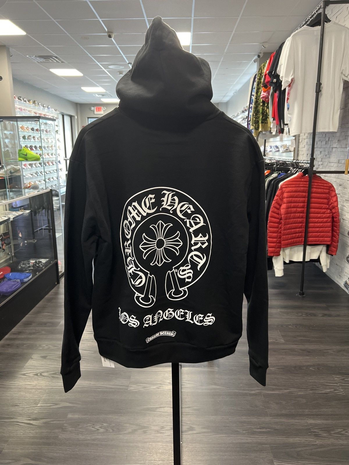 image of Chrome Hearts Los Angeles Horseshoe Black Pullover Hoodie, Men's (Size XS)