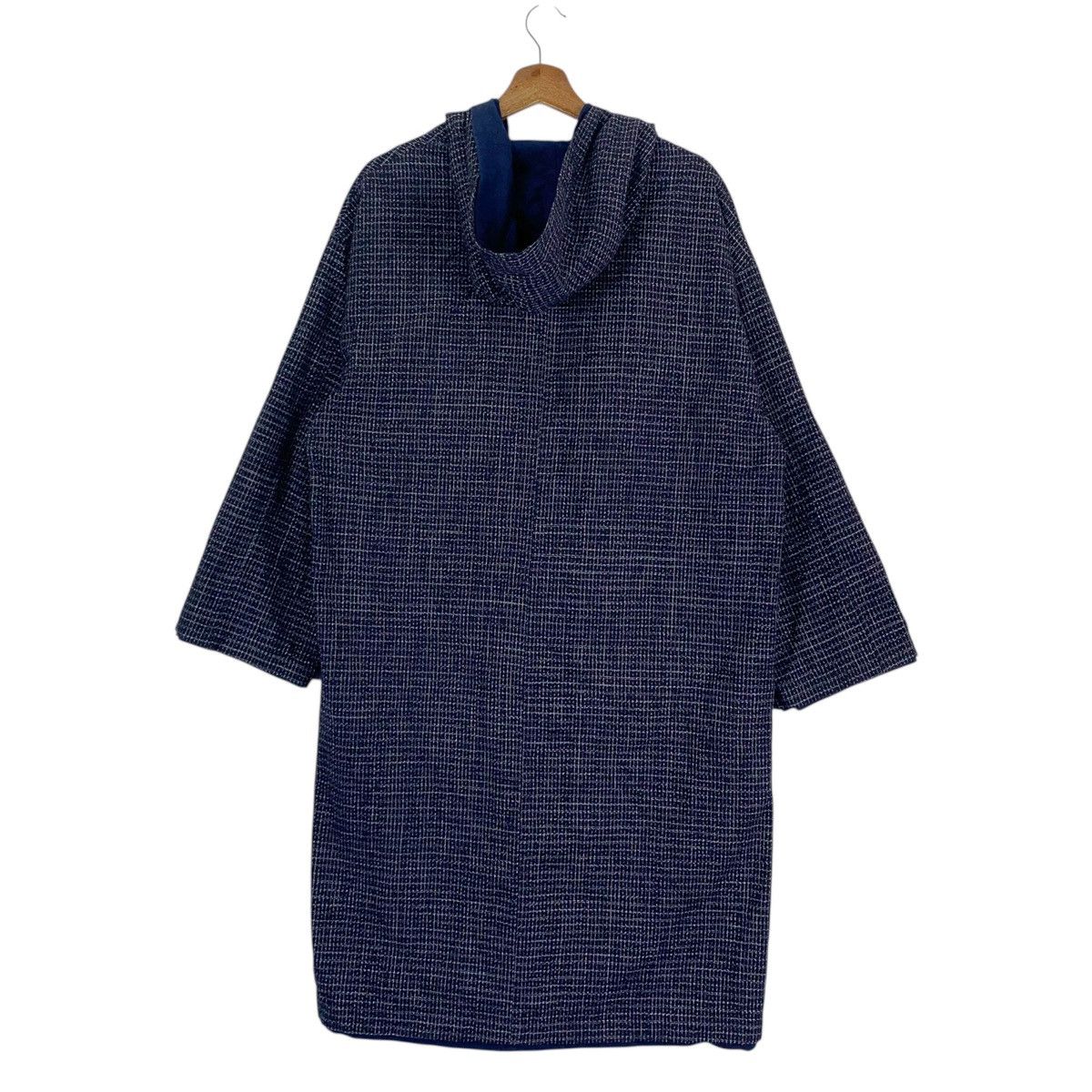 Indigo Vintage Double Breasted Button Long Hoodie Coat Size US L / EU 52-54 / 3 - 9 Thumbnail
