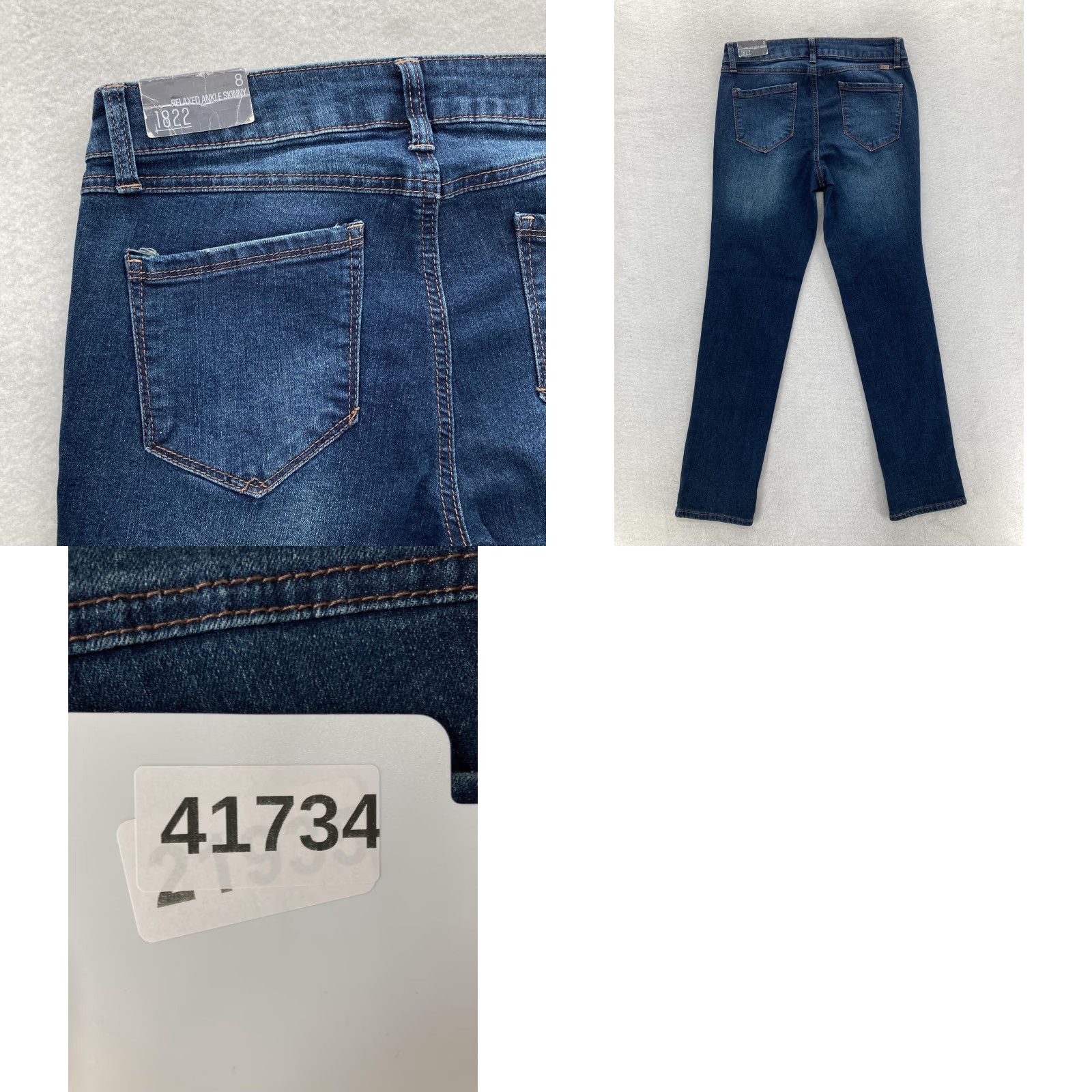 Vintage 1822 Denim Jeans Womens 8 Blue Relaxed Ankle Skinny Distressed Stretch Grunge Size 30" / US 8 / IT 44 - 9 Thumbnail