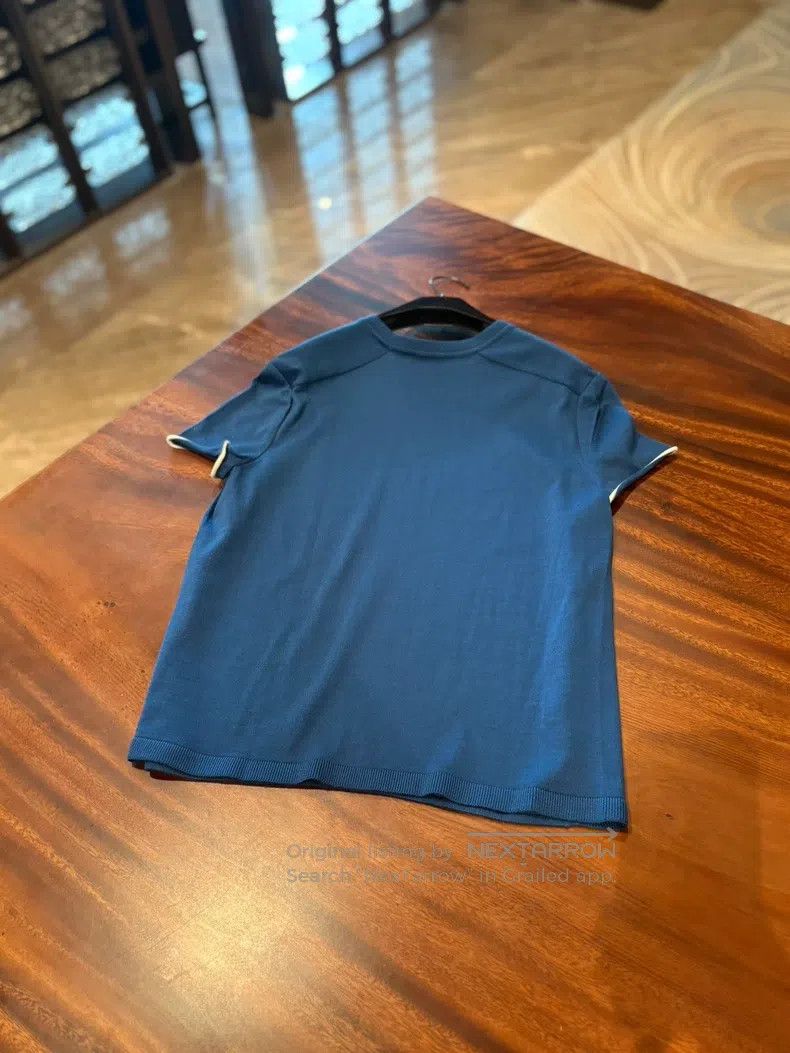 Hermes Hermes Deep blue silk-knit T-shirt Size XS / US 0-2 / IT 36-38 - 5 Thumbnail