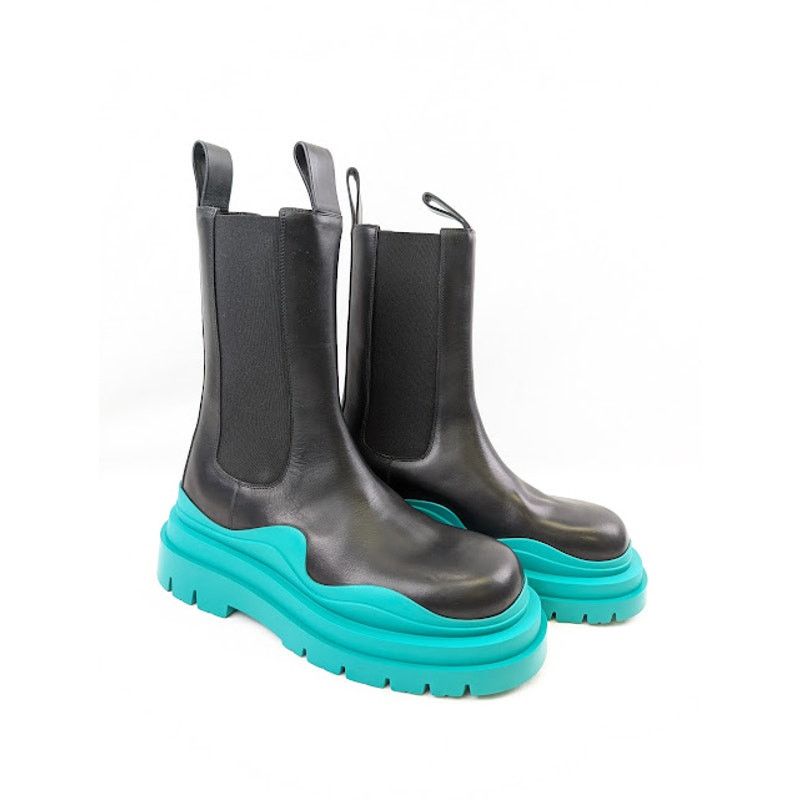 Bottega Veneta o1rshd1 Tire High Boots in Black w/ Bright Green Sole Size US 9.5 / EU 42-43 - 14 Thumbnail