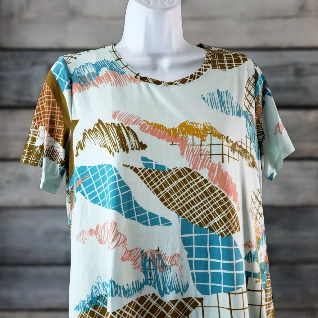 Vintage LOGO Lori Goldstein Womens Short Sleeve Blouse Sz S Blue Rayon Blend Size S / US 4 / IT 40 - 1 Thumbnail