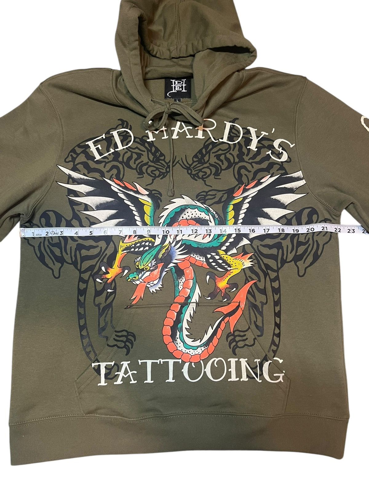 Ed Hardy × Japanese Brand Rare Ed Hary Tattoo Graphic Print Hoodie Brand New Size US L / EU 52-54 / 3 - 9 Thumbnail