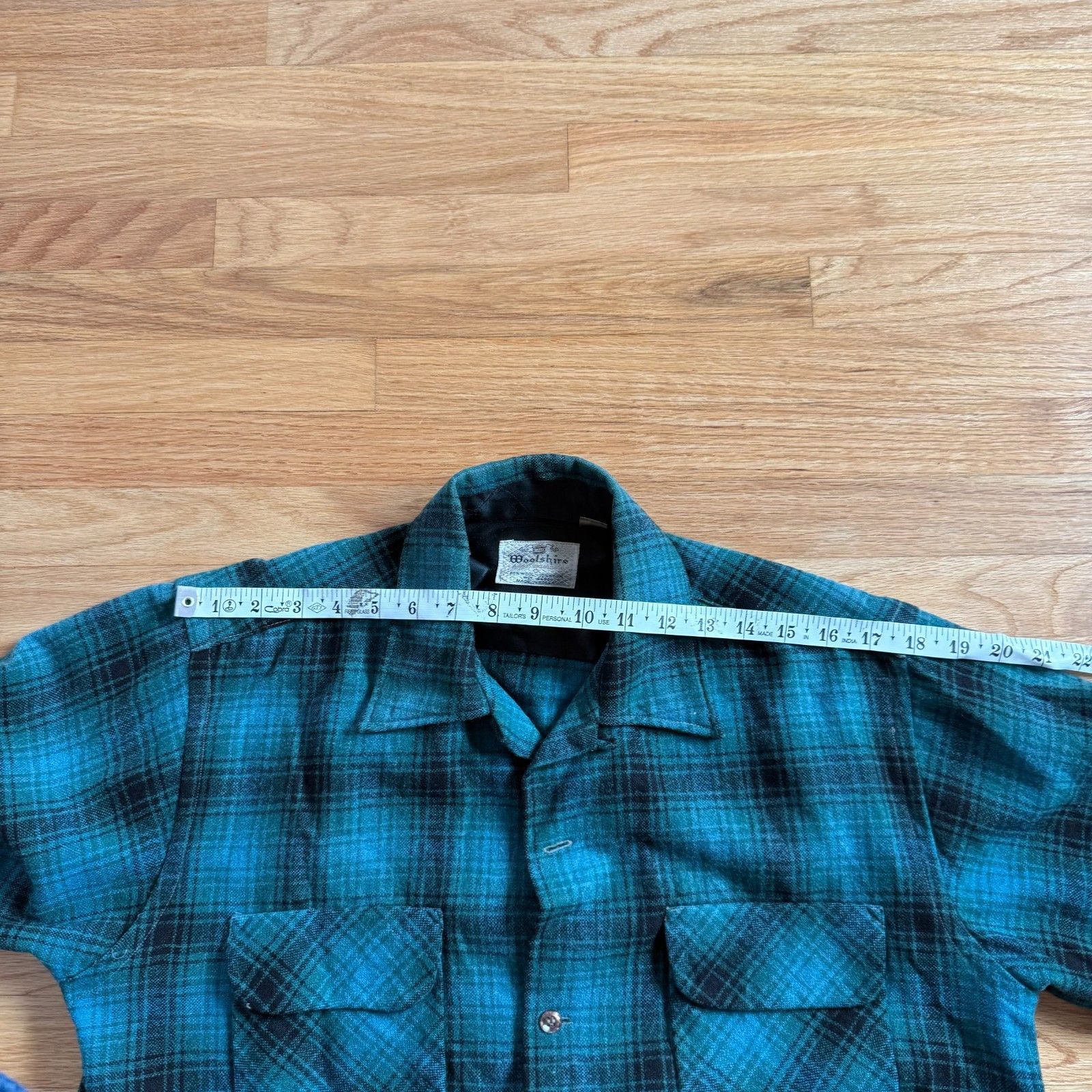 RRL Ralph Lauren Vintage 1970's Woolshire Teal Plaid Wool Flannel Size US M / EU 48-50 / 2 - 5 Thumbnail