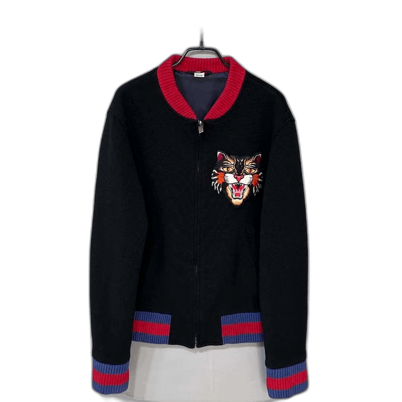 Gucci Black Embroidered Tiger Head Jacket-2507 Size US L / EU 52-54 / 3 - 1 Thumbnail