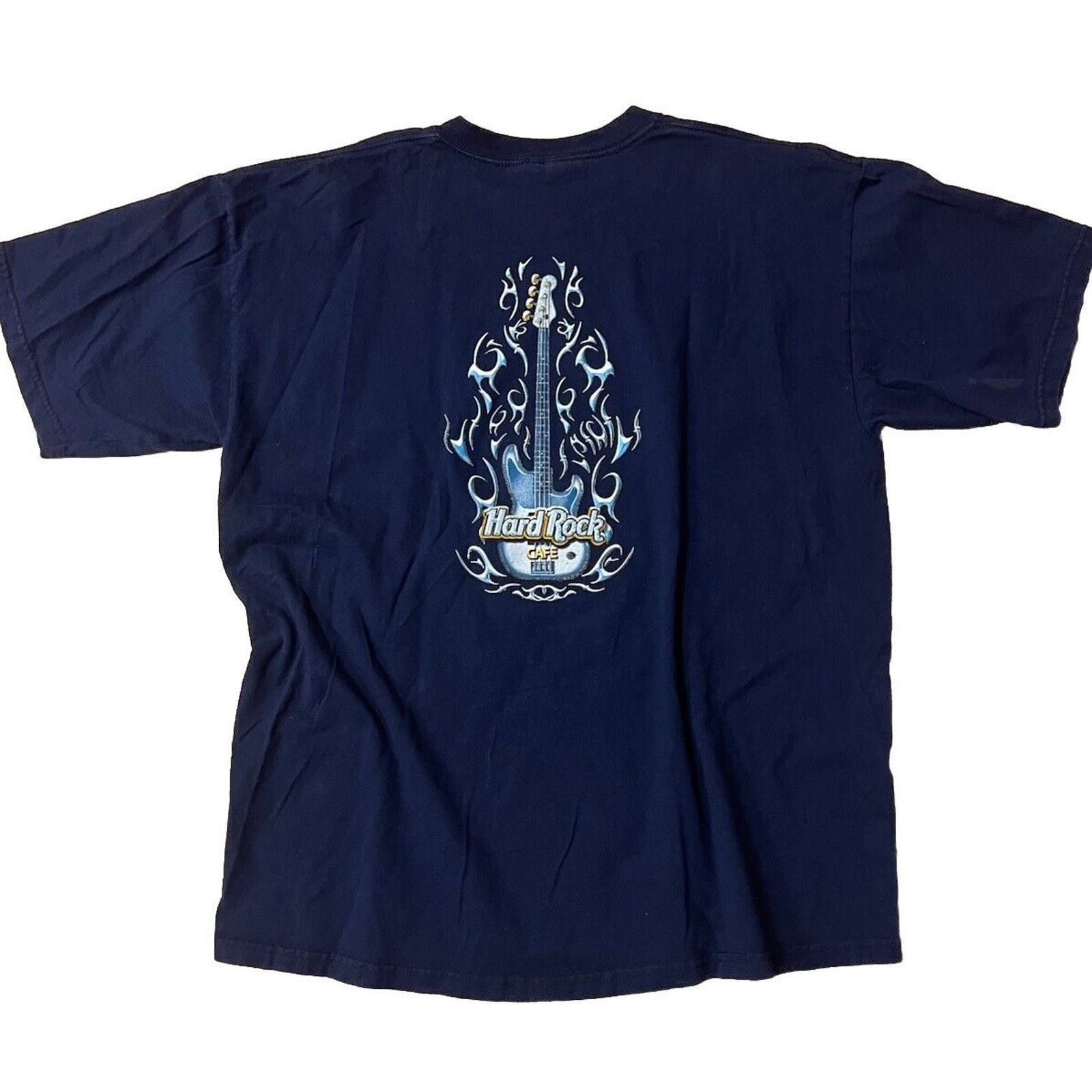 Hard Rock Cafe Vintage Hard Rock Cafe Blue Flames Crewneck T Shirt Mens XL Size US XL / EU 56 / 4 - 1 Thumbnail