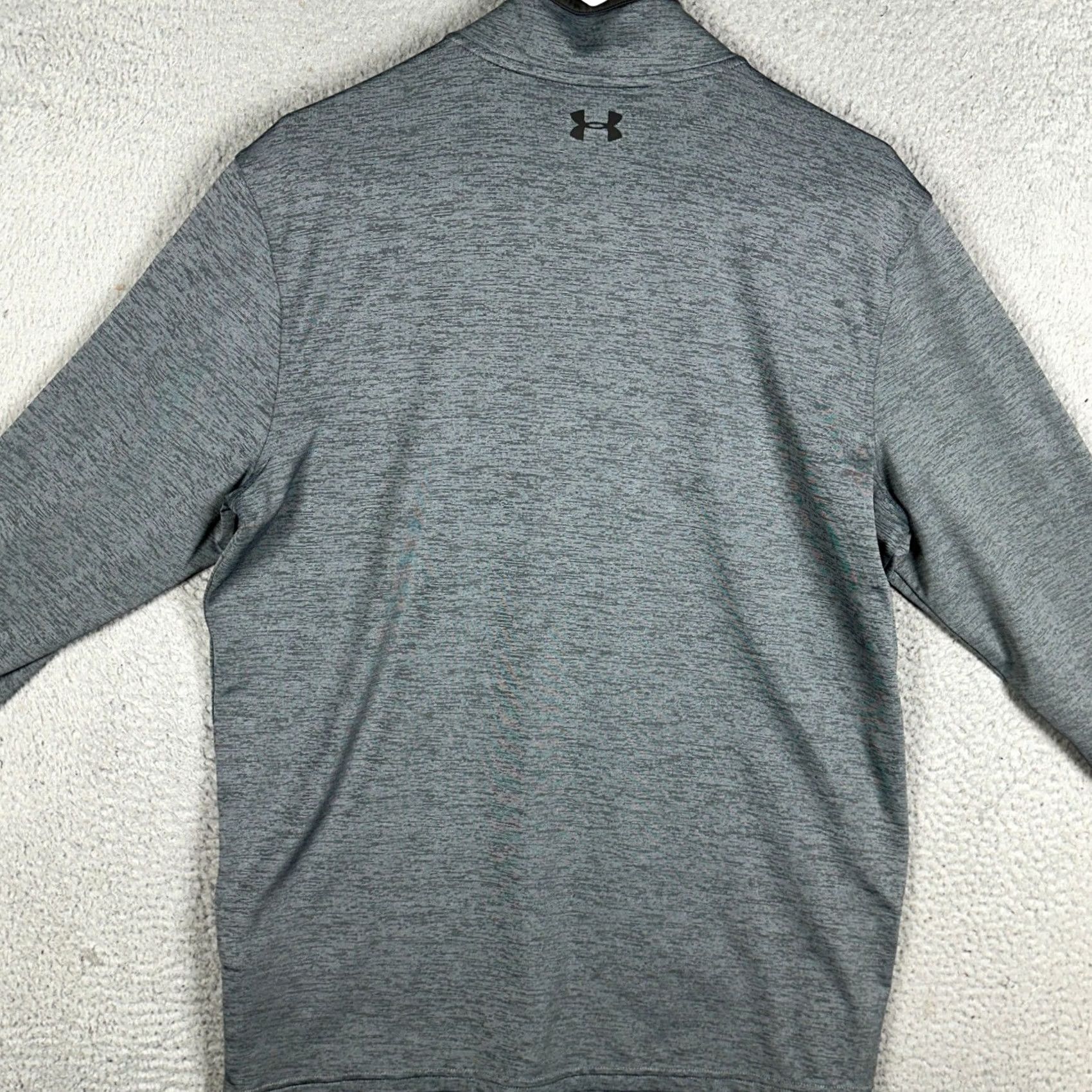 Under Armour VINTAGE? Under Armour Sweatshirt Mens L Grey HeatGear Quarter Zip Pullover Stretch Size US L / EU 52-54 / 3 - 3 Thumbnail