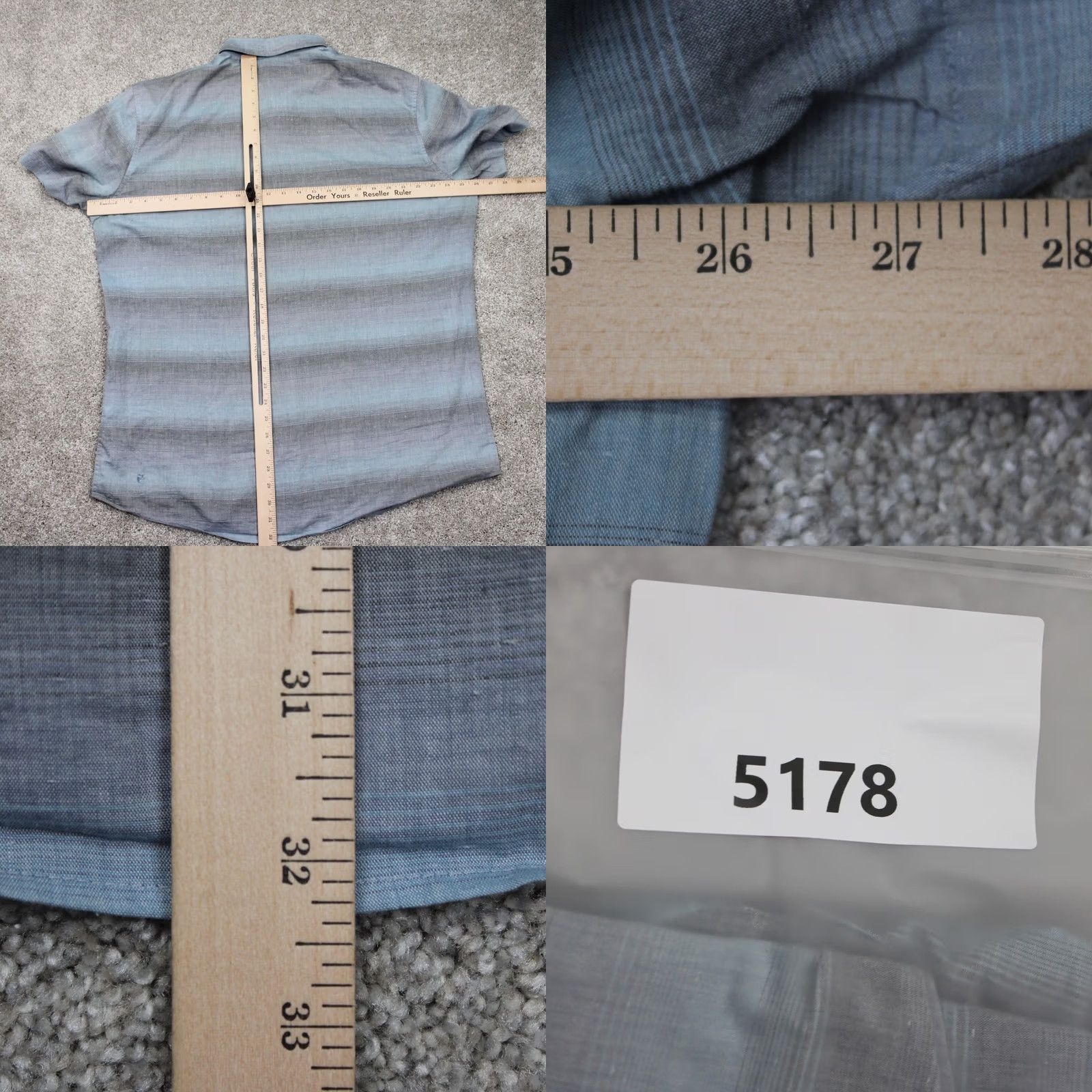 TravisMathew Travis Mathew Shirt Mens XL Blue/Gray Gradient Cotton/Polyester S/S Button Up Shirt Size US XL / EU 56 / 4 - 9 Thumbnail