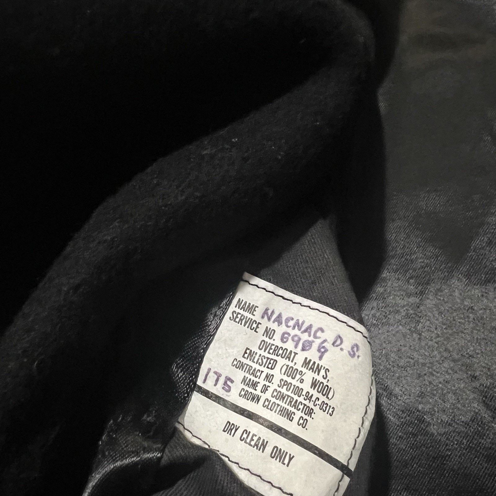 Other VTG Crown Clothing Black 90s Heavy Wool Black Naval Peacoat Size US M / EU 48-50 / 2 - 7 Thumbnail