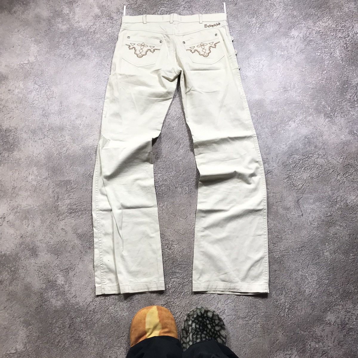 Vintage Y2K Baggy Distressed Cargo Pants Streetwear Thrashed Logo 29 Size 29" - 4 Thumbnail
