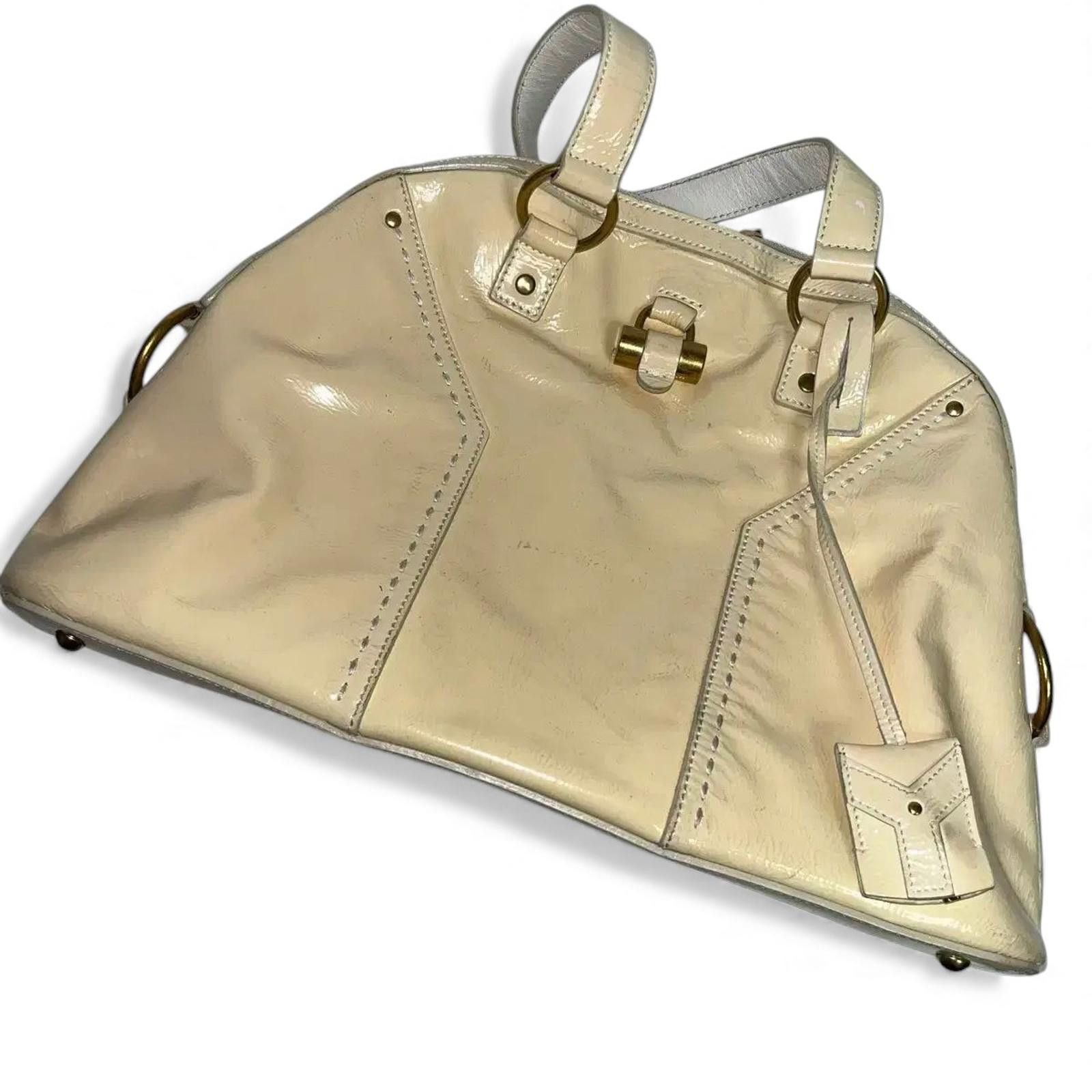 Saint Laurent Paris Saint Laurent - Cream Leather Handbag Gold Hardware Size ONE SIZE - 5 Thumbnail