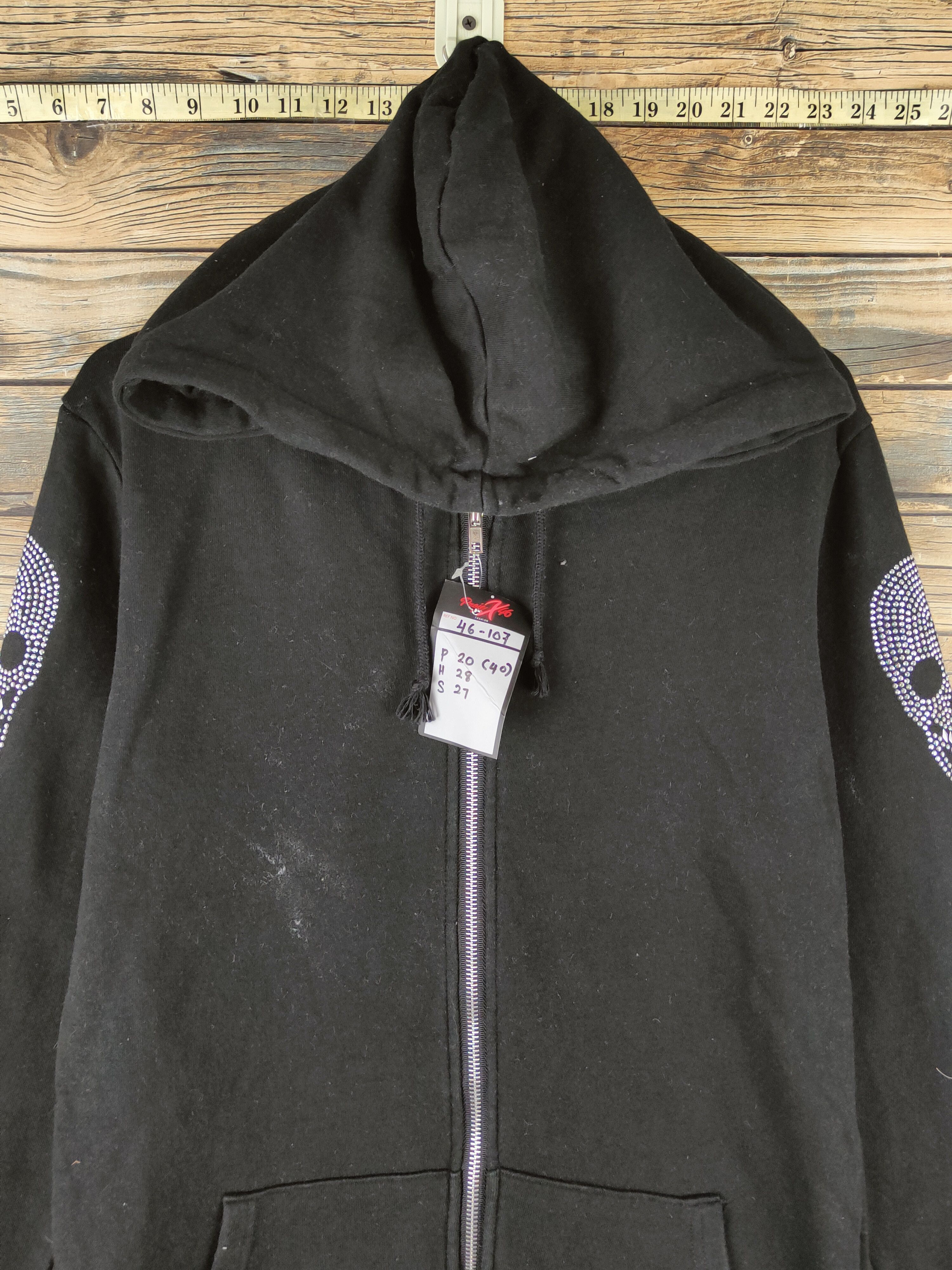 Japanese Brand DL Japan streetwear Black Skulls Hoodie Sweaters #47-107 Size US M / EU 48-50 / 2 - 2 Thumbnail
