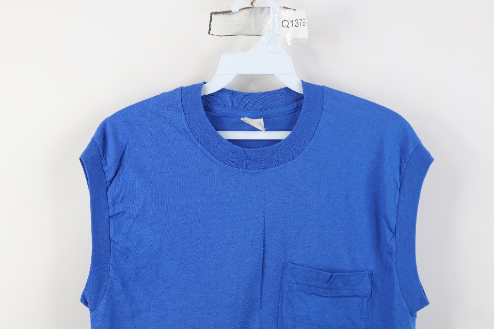 Vintage Vintage 90s Streetwear Cotton Muscle T-Shirt Royal Blue USA Size US M / EU 48-50 / 2 - 2 Thumbnail