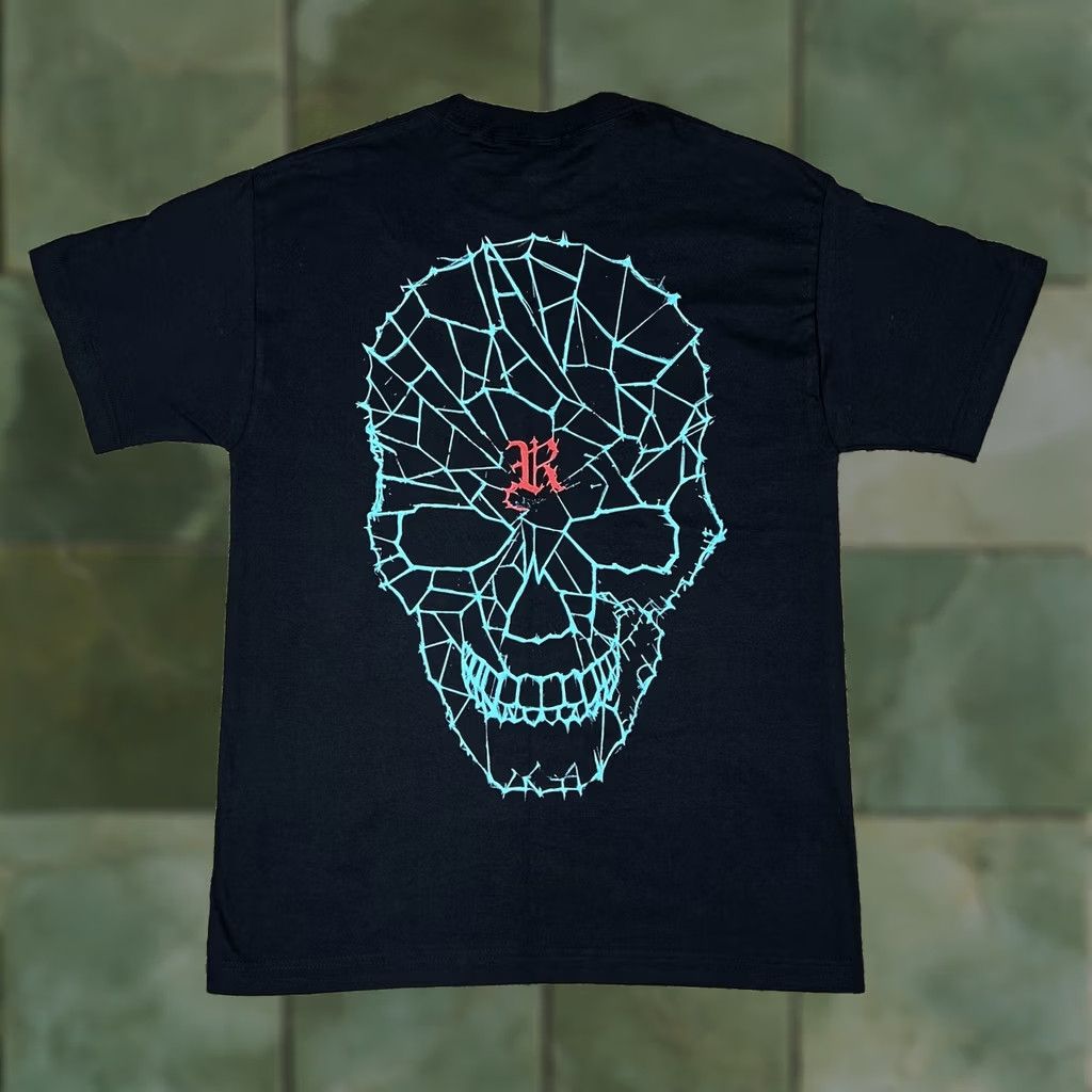 Revenge REVENGE Mens T-Shirt Skull Black Blue Skeleton Graphic Print Crew Neck Short Sleeve Medium M Size US M / EU 48-50 / 2 - 1 Thumbnail