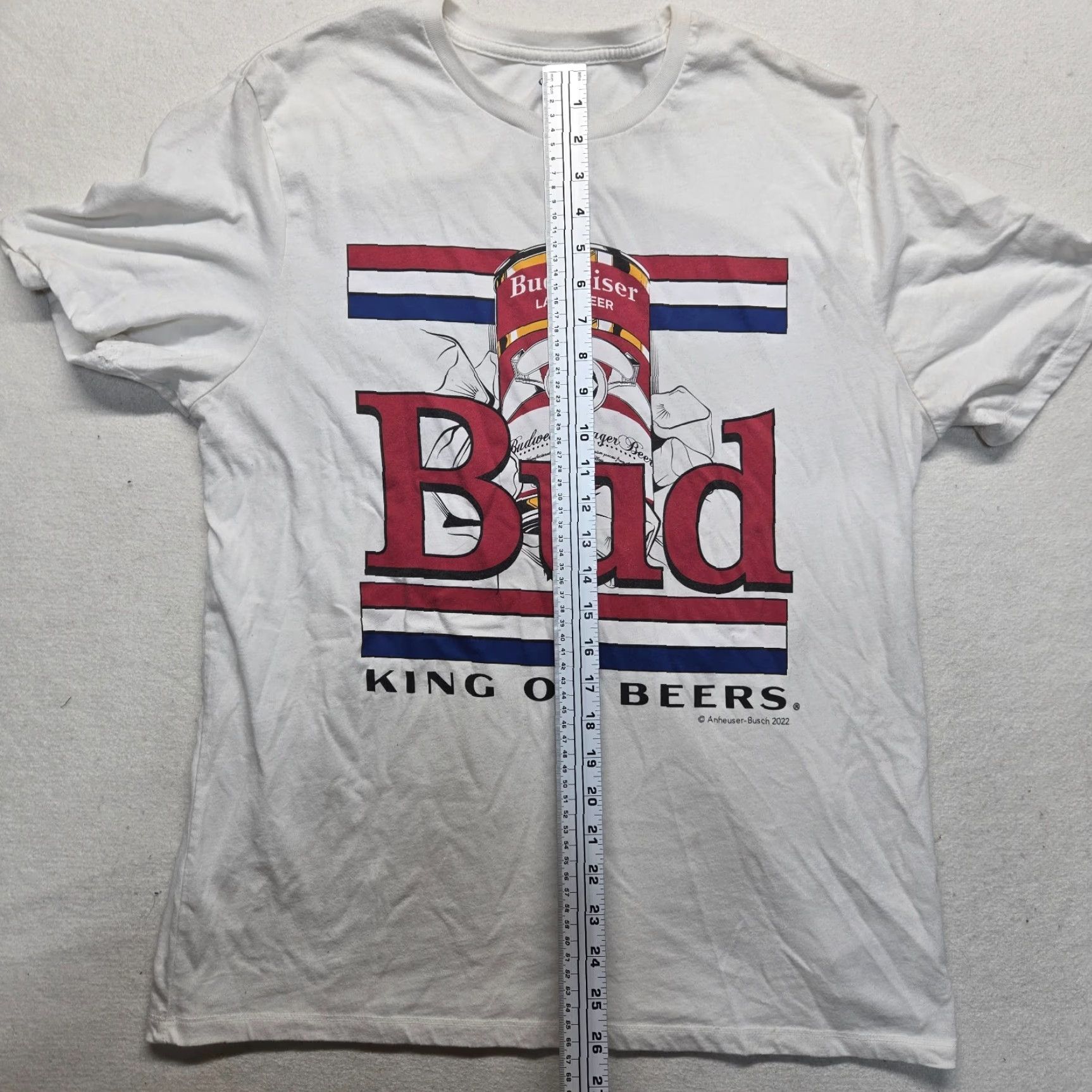 Old Navy VINTAGE Old Navy Budweiser Beer Logo T-Shirt Short Sleeve Adult XL White Crew Neck Summer Men Size US XL / EU 56 / 4 - 6 Thumbnail