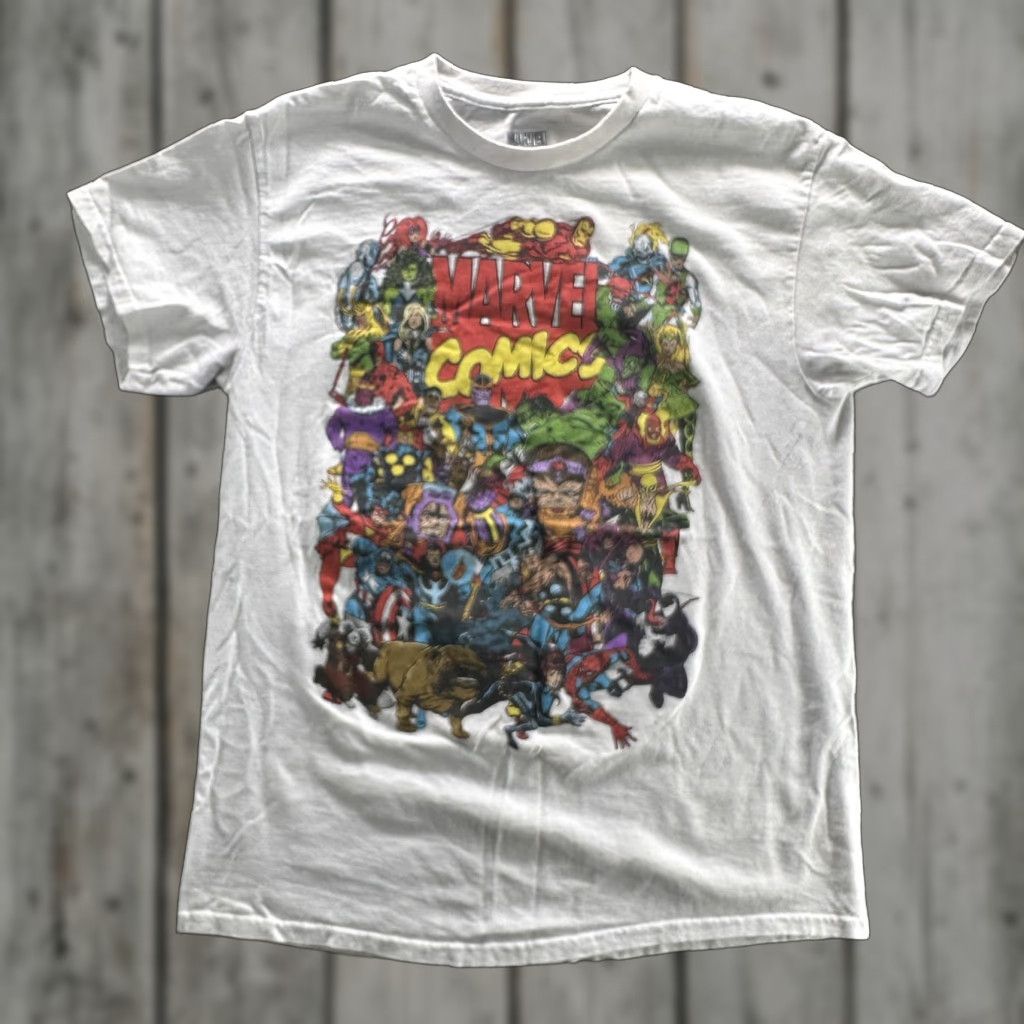 Vintage Marvel Comics Shirt Mens Medium White Superhero Graphic Tee Avengers Heroes Size US M / EU 48-50 / 2 - 1 Thumbnail