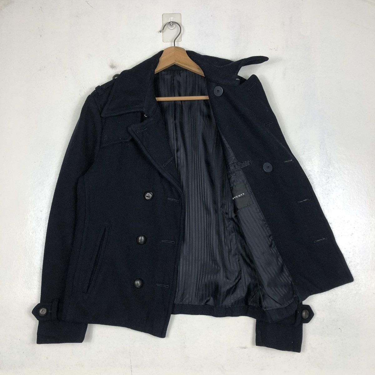 Hysteric Glamour 📌CROPPED WOOL BIKER JACKET BOYCOTT DOUBLE COLLAR Size US M / EU 48-50 / 2 - 12 Thumbnail