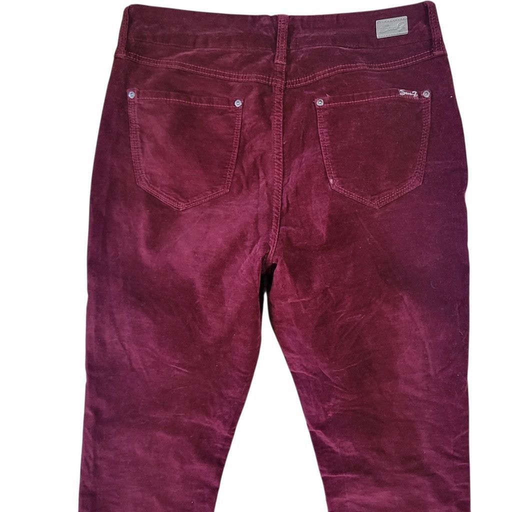 Seven 7 Seven 7 Tummyless High Rise Skinny Red Velvet Pants 10 Women Size 32" / US 10 / IT 46 - 8 Thumbnail