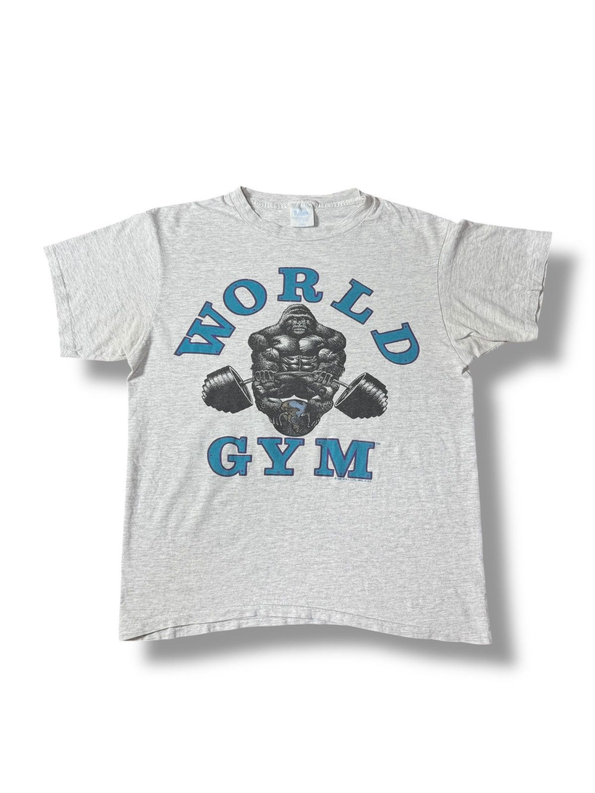 Vintage RARE* VINTAGE 90s 1991 WORLD GYM GORILLA TSHIRT BODYBUILDING Size US L / EU 52-54 / 3 - 1 Thumbnail