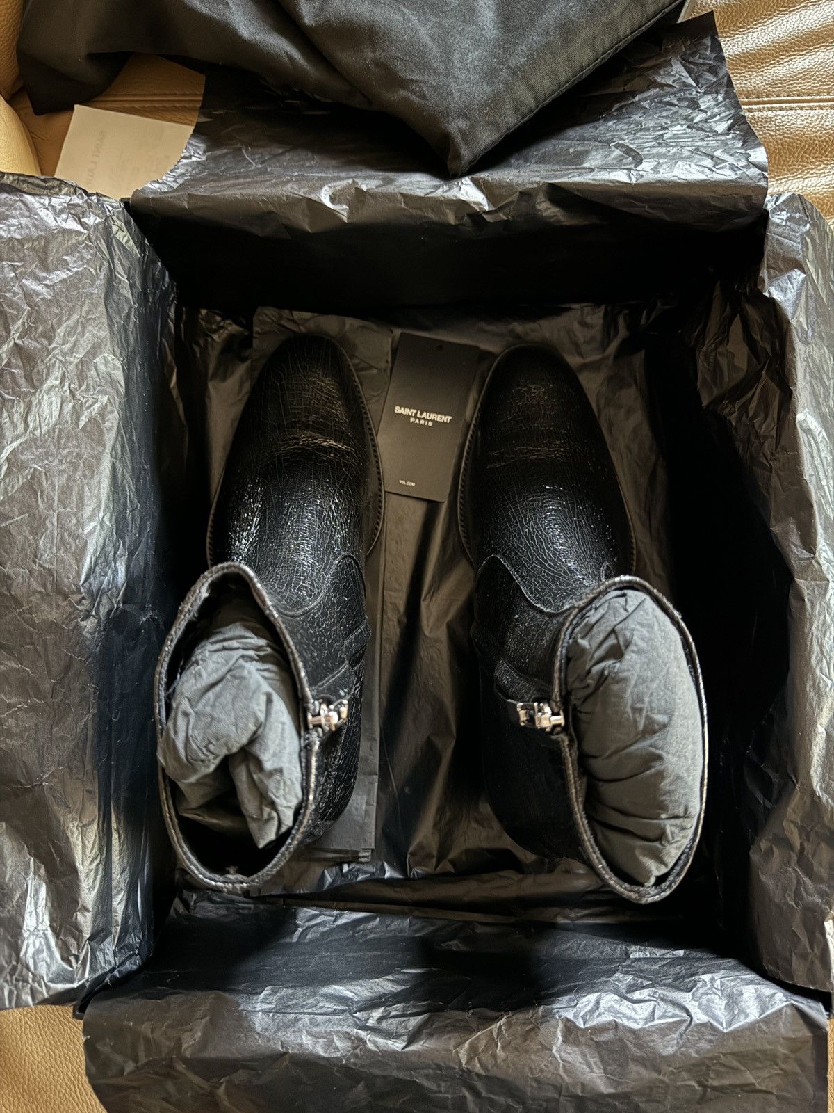 Saint Laurent Paris Saint Laurent Wyatt Metal Crack Crinkled 40 Size US 7 / EU 40 - 4 Thumbnail