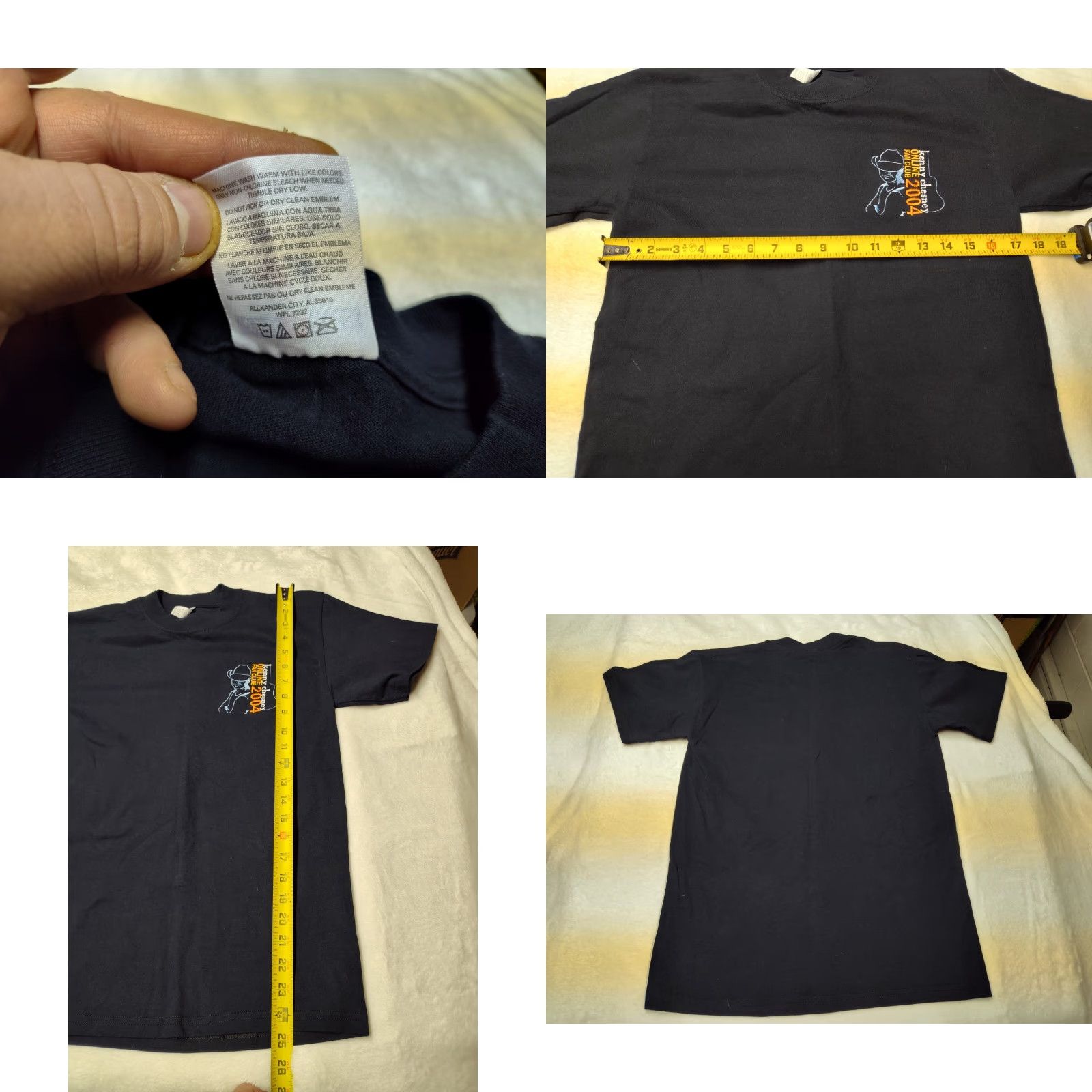 Jerzees VINTAGE Kenny Chesney T-Shirt Black Size Small Men’s Short Sleeve Cotton 2004 Fan Club EUC Classic Music Band Mens S Size US S / EU 44-46 / 1 - 8 Thumbnail