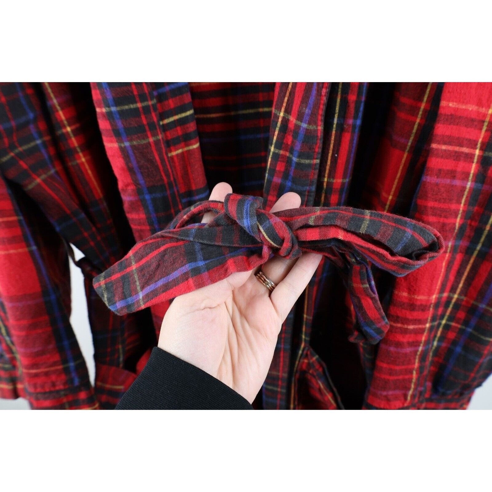Pierre Cardin × Vintage Vintage 90s Pierre Cardin Belted Flannel Bath Robe Size US L / EU 52-54 / 3 - 5 Thumbnail
