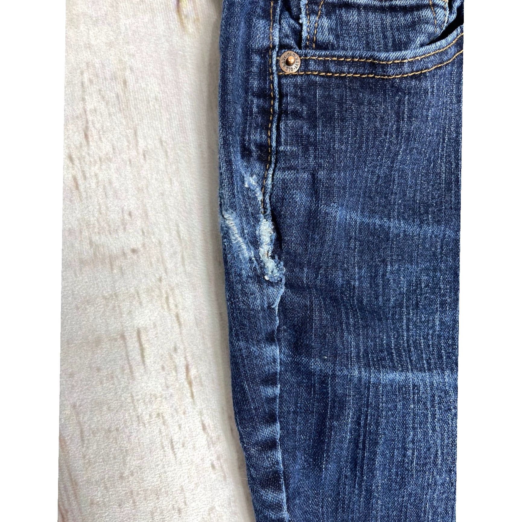 Old Navy Old Navy Jeans Skinny Women 6P Dark Blue Denim Mid Rise 27in Inseam Pockets Vintage No Navy Skinny Women 6P Jeans Size 29" - 3 Thumbnail