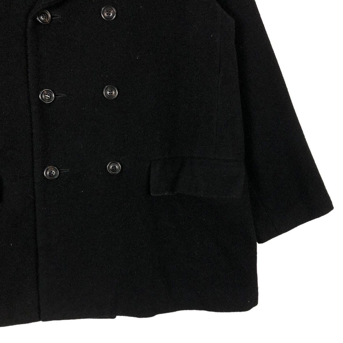 Yohji Yamamoto 🔥RICH BLACK DOUBLE BREAST WOOL JACKET WORK SHOP JAPAN Size US M / EU 48-50 / 2 - 5 Thumbnail