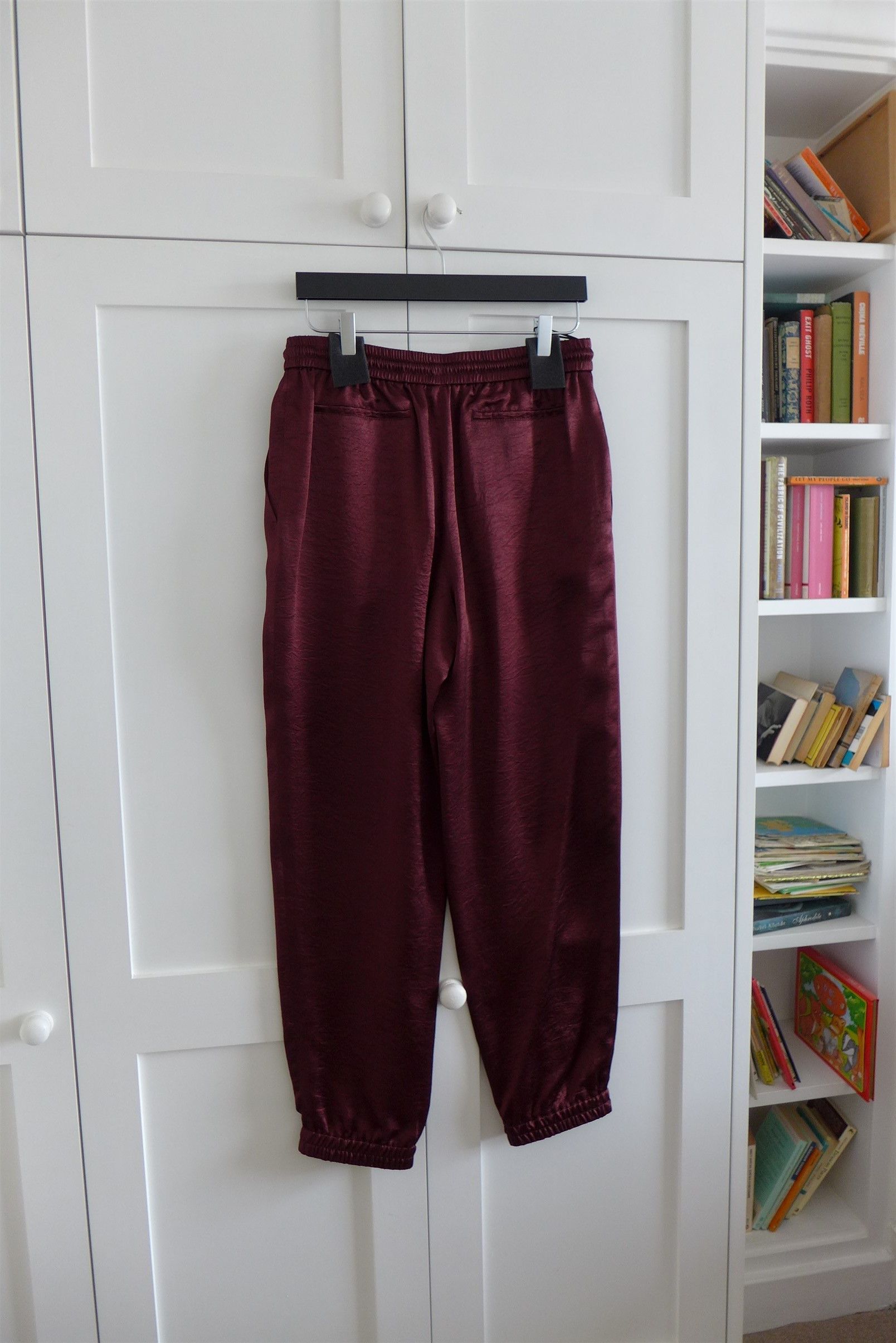 Saint Laurent Paris Saint Laurent Drawstring Track Pants - Burgundy Satin Size US 34 / EU 50 - 7 Thumbnail