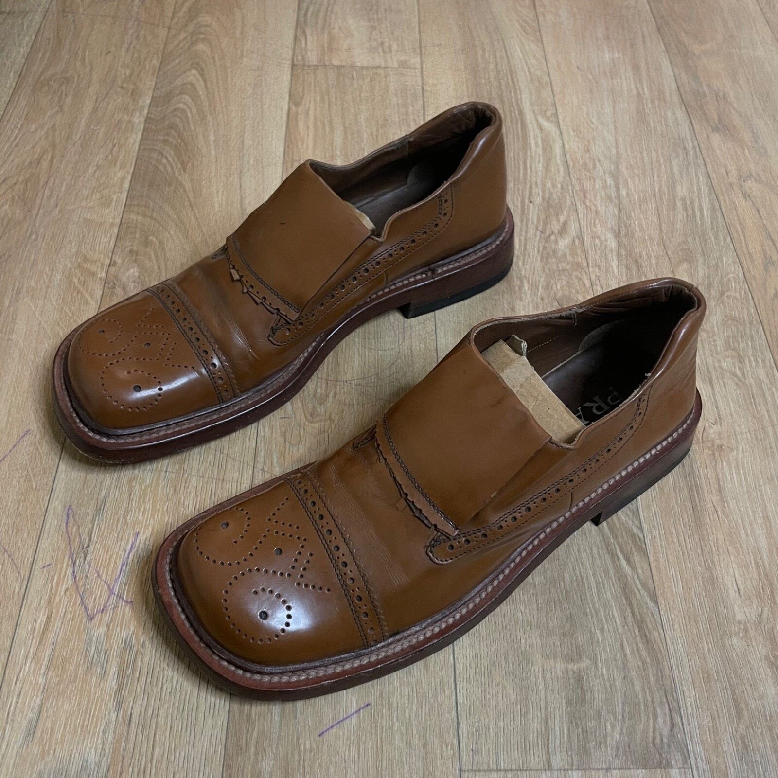 Prada VINTAGE Prada Womens SHOES LOAFER PATENT LEATHER Y2K BROWN Size US 9.5 / IT 39.5 - 7 Thumbnail